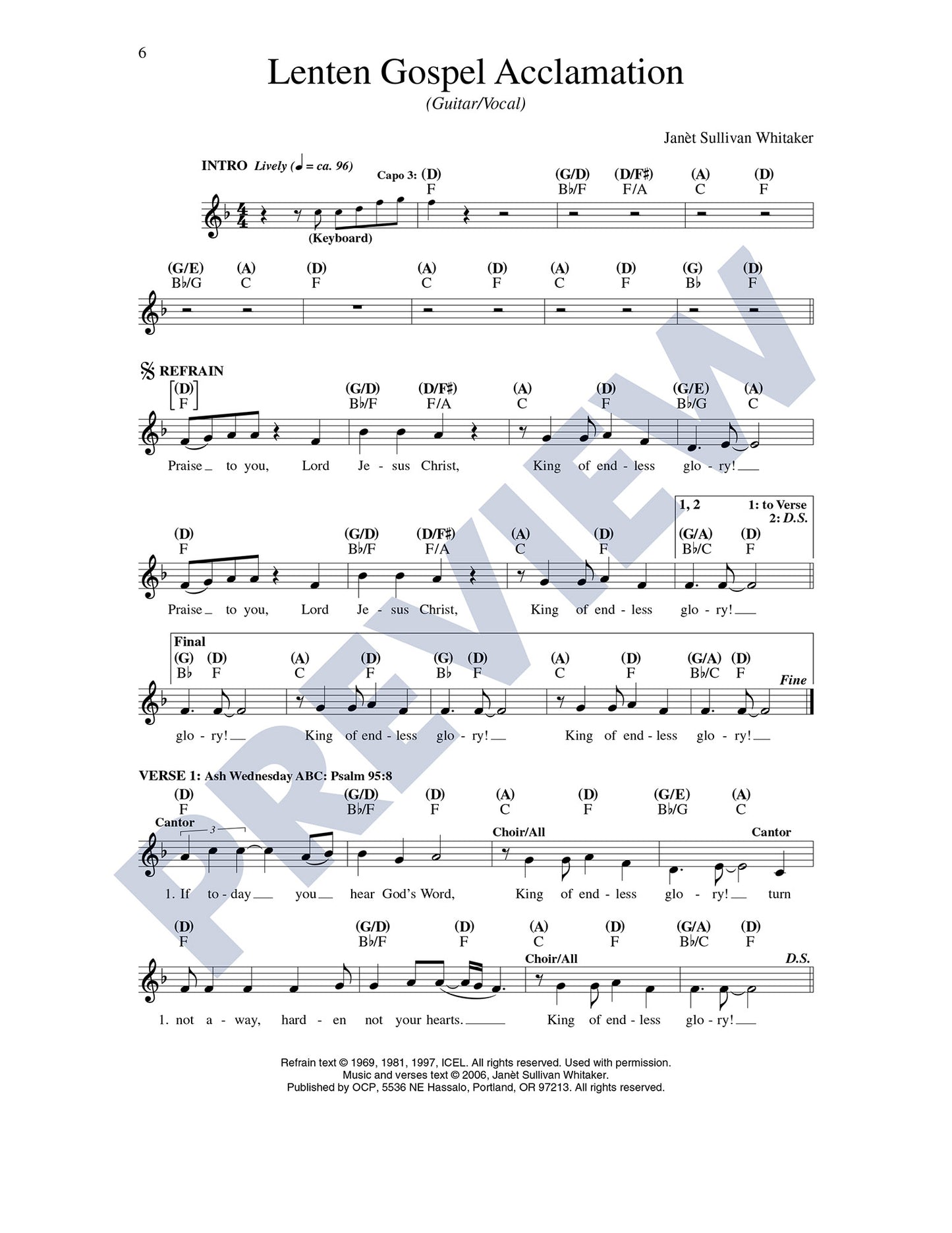 Lenten Gospel Acclamation/Wash Me Clean