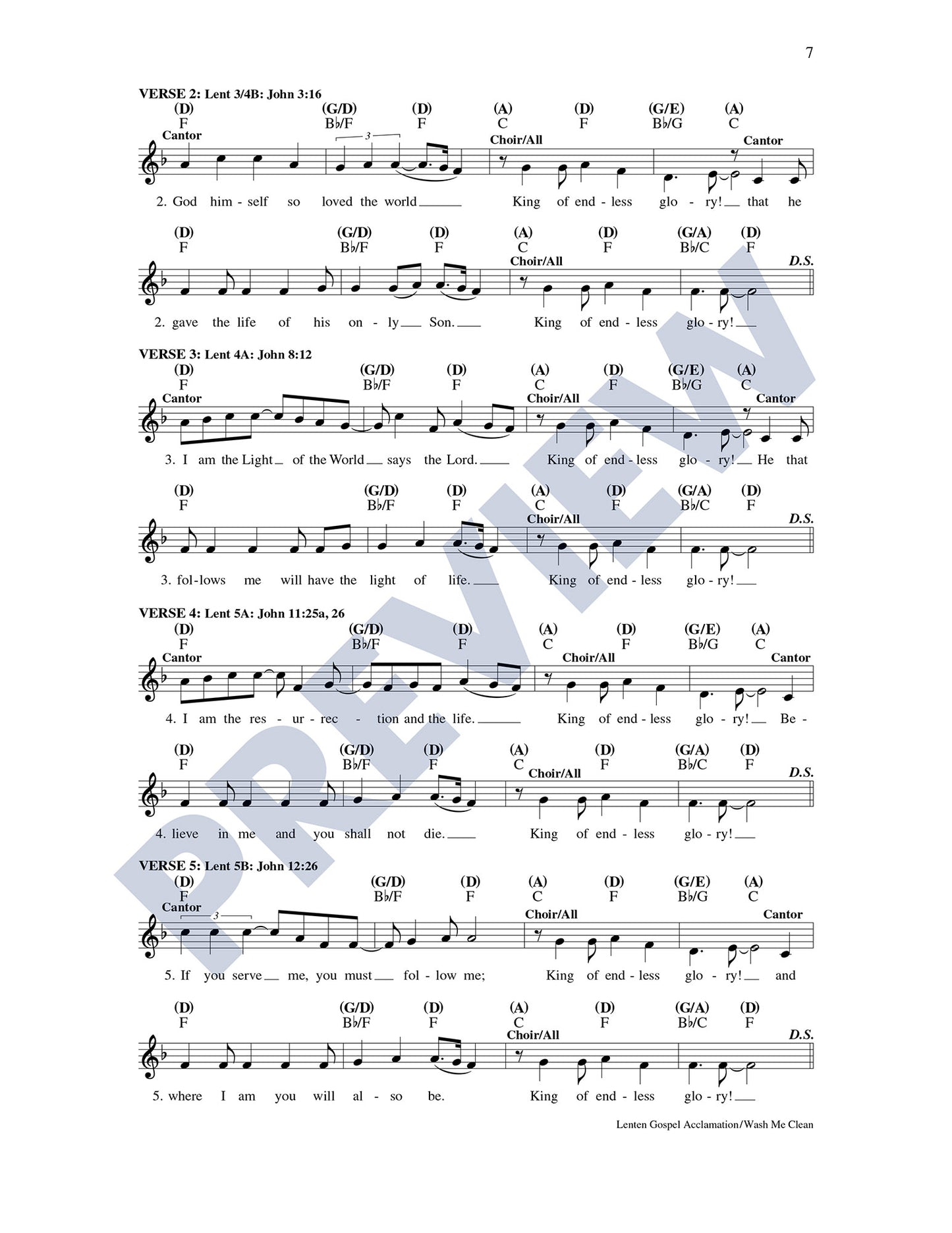 Lenten Gospel Acclamation/Wash Me Clean
