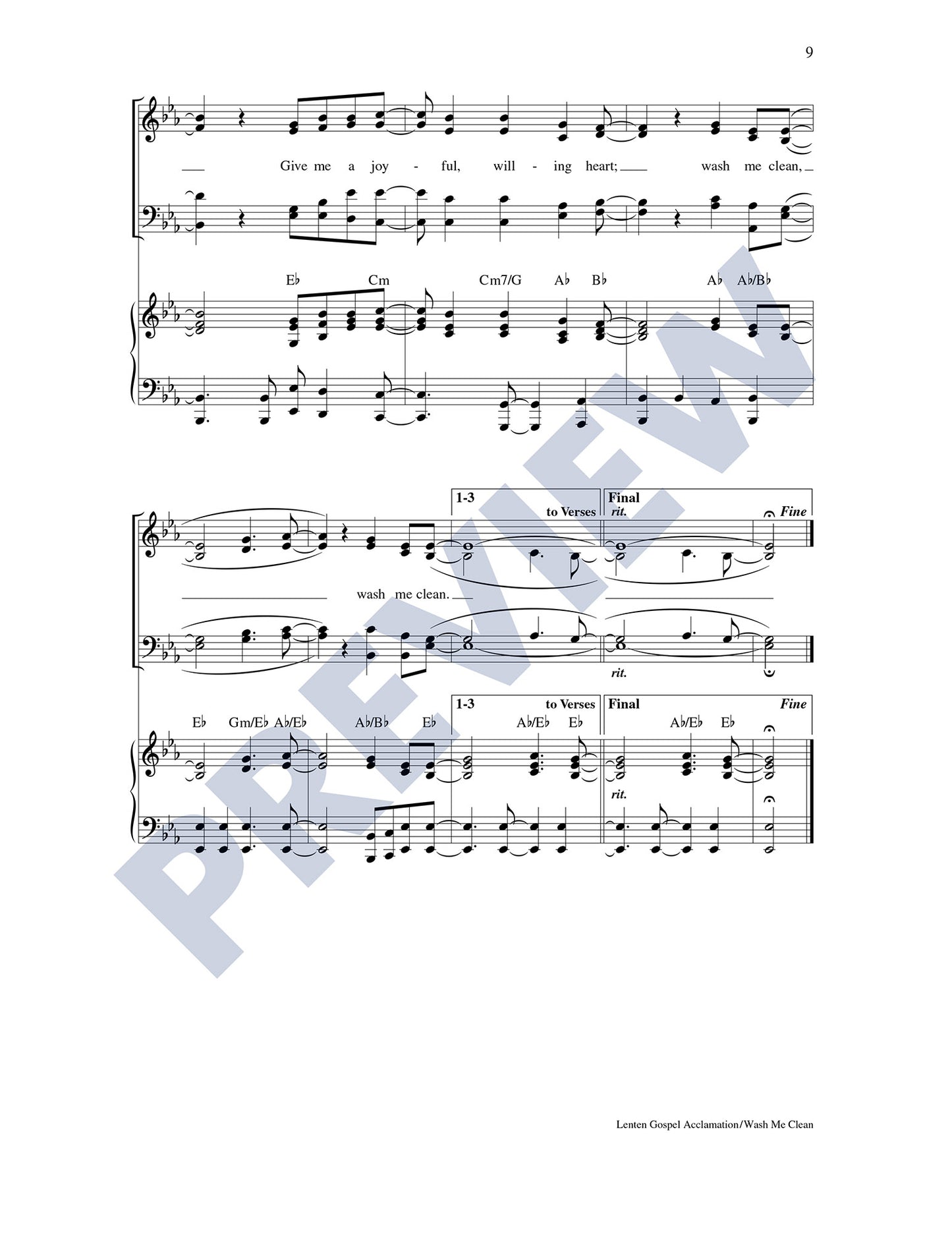 Lenten Gospel Acclamation/Wash Me Clean