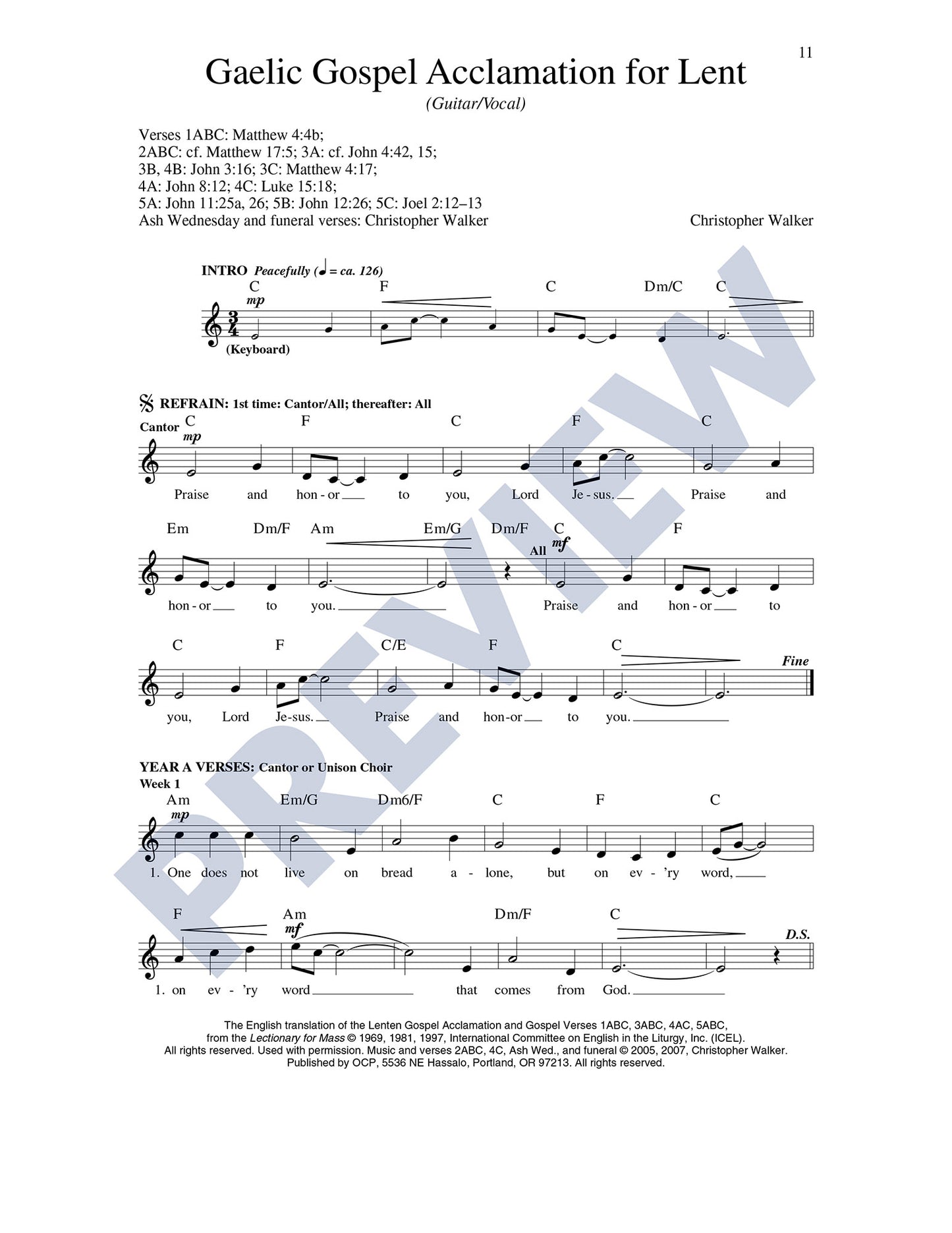 Gaelic Gospel Acclamation for Lent