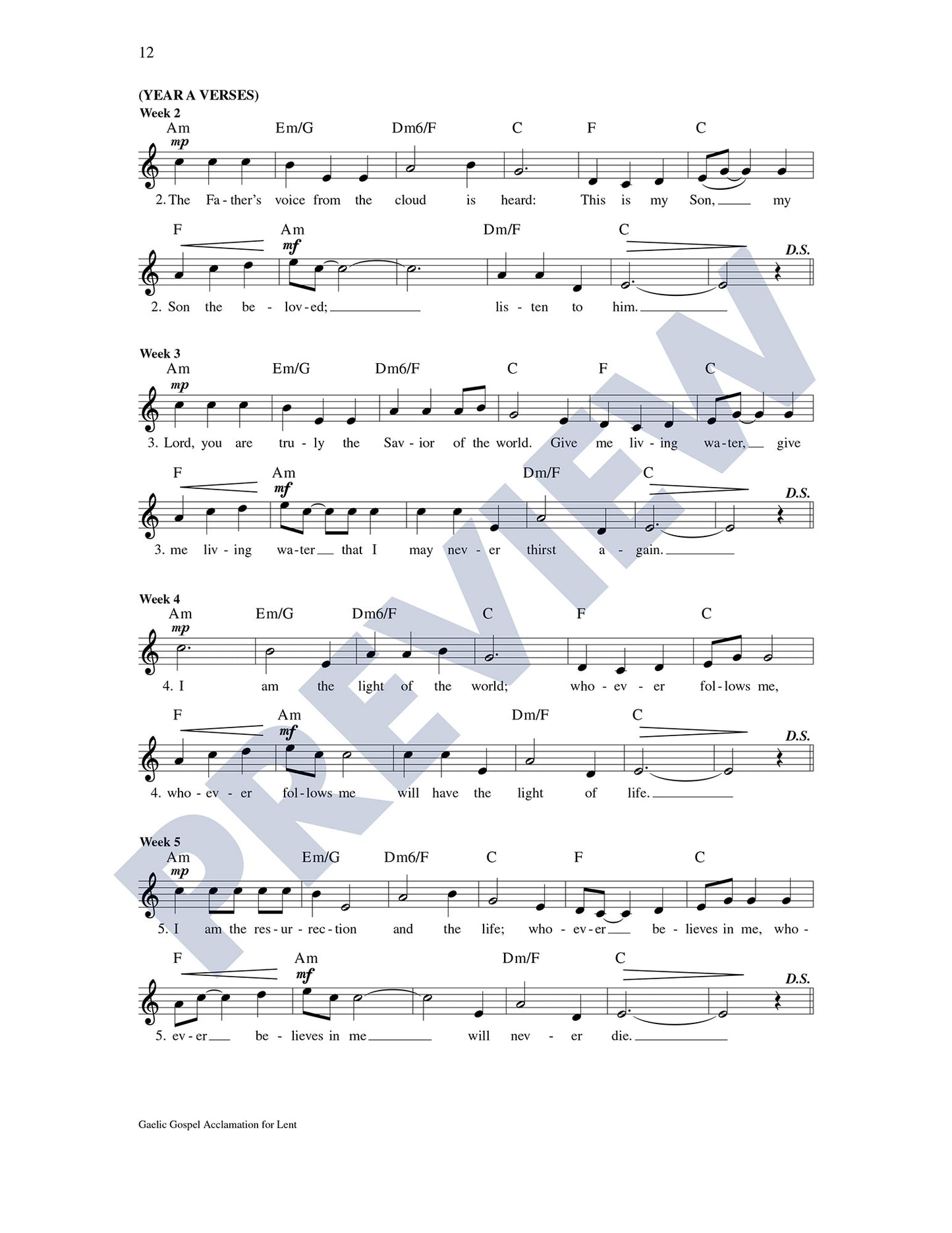 Gaelic Gospel Acclamation for Lent