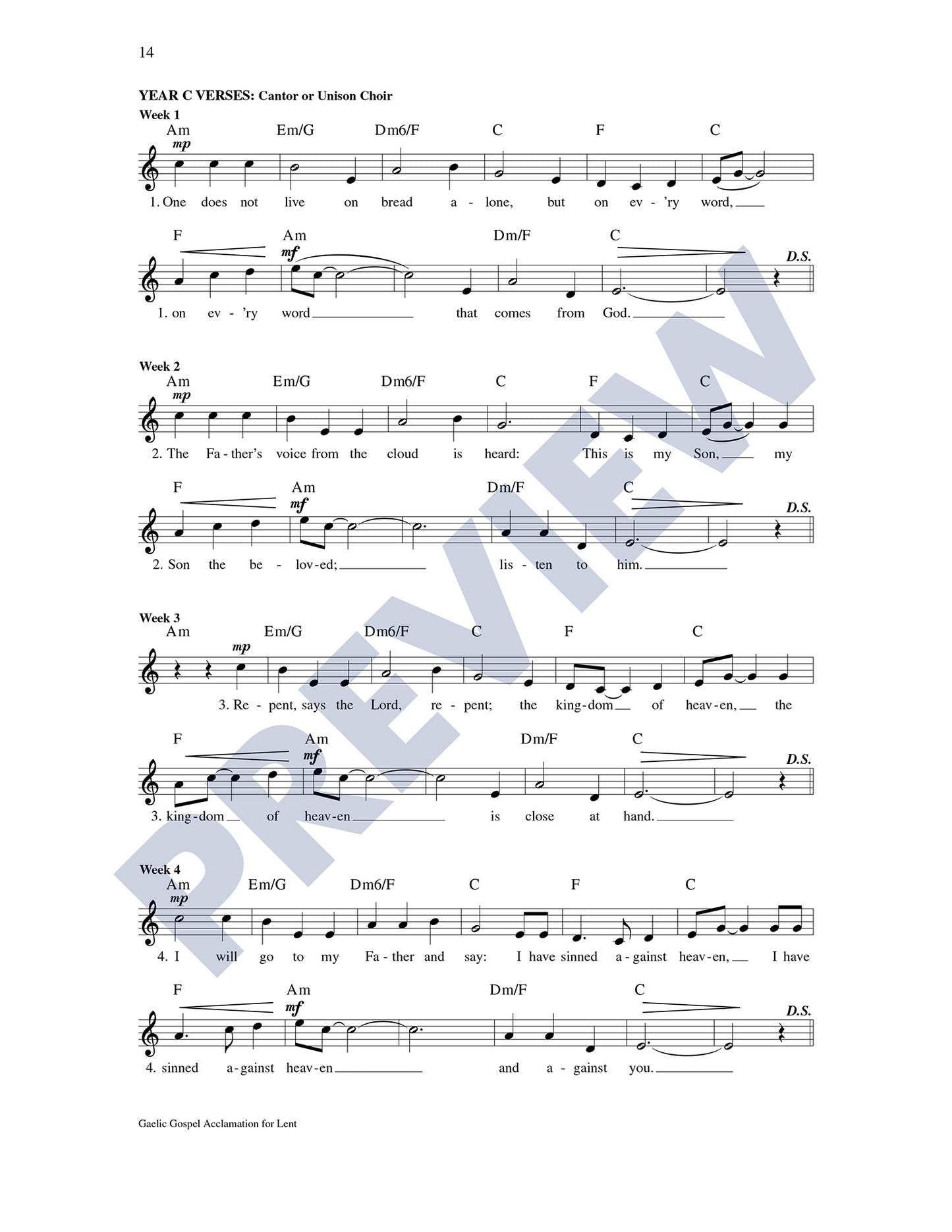 Gaelic Gospel Acclamation for Lent
