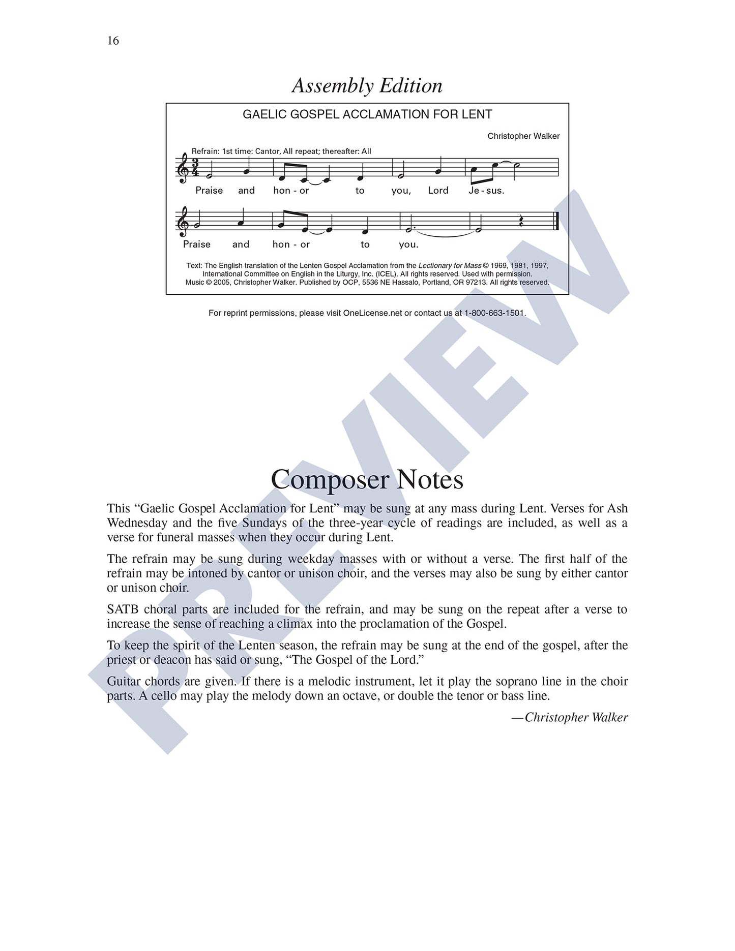 Gaelic Gospel Acclamation for Lent