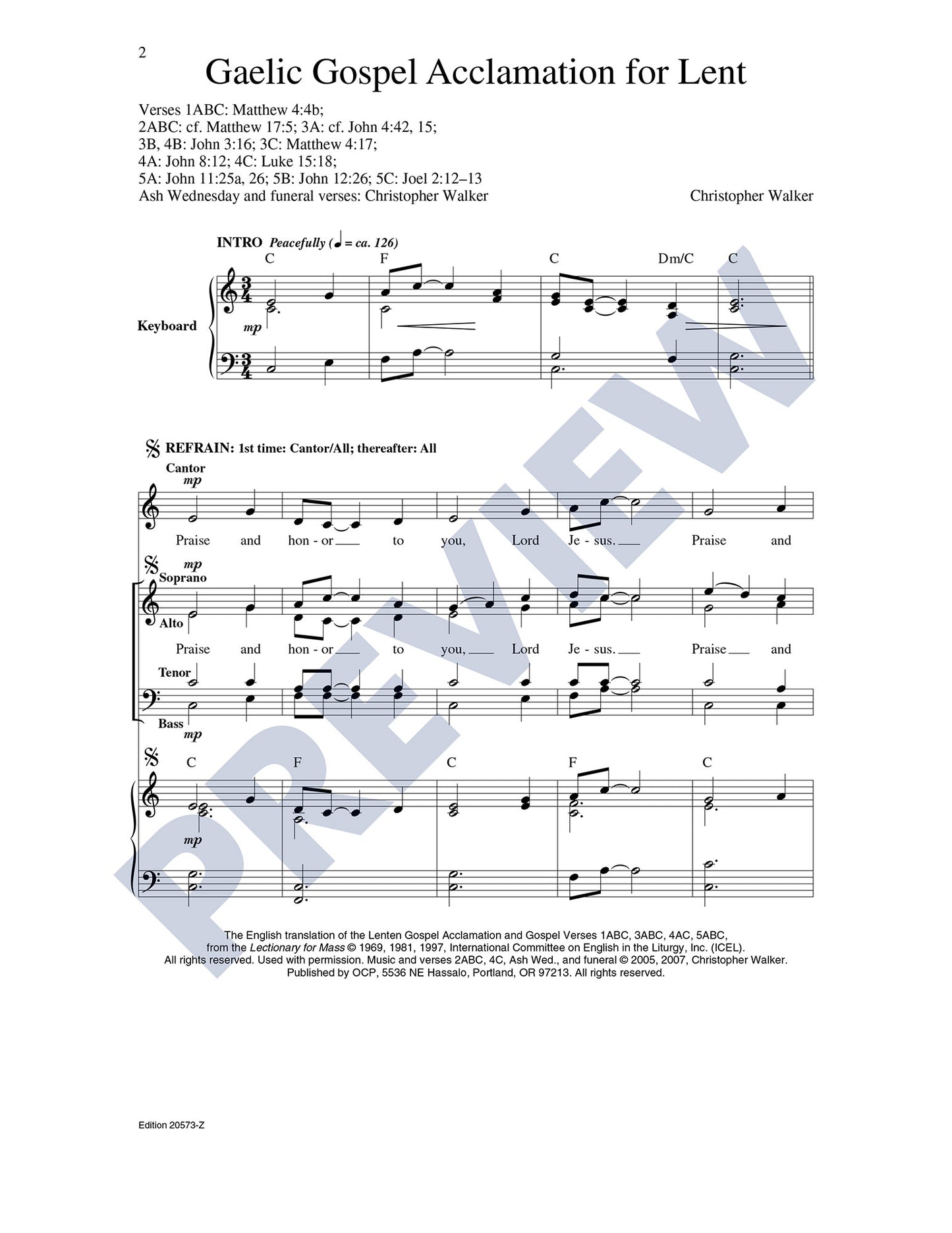 Gaelic Gospel Acclamation for Lent