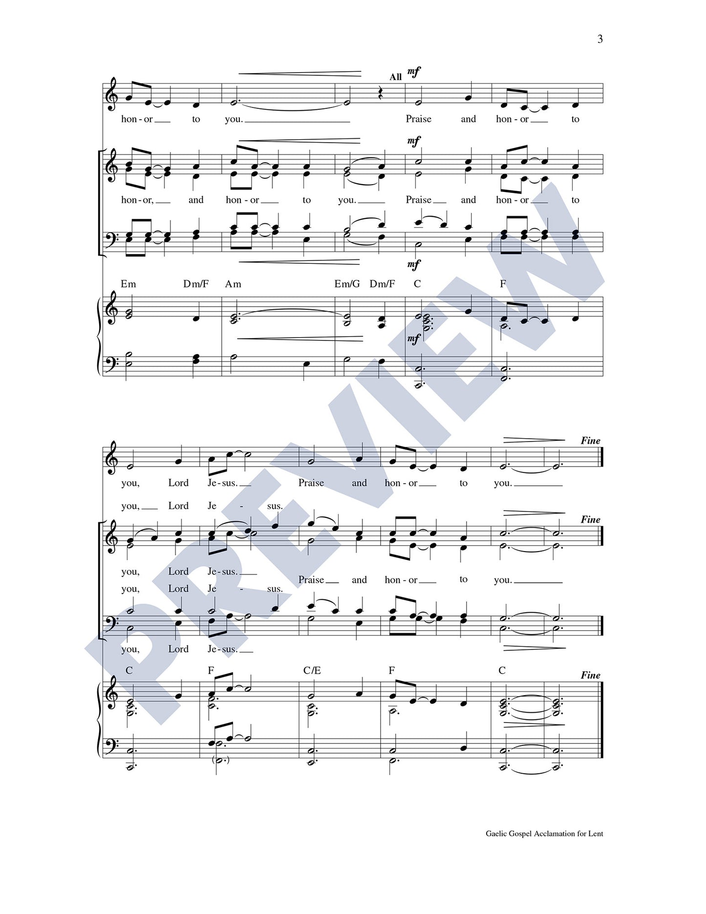 Gaelic Gospel Acclamation for Lent