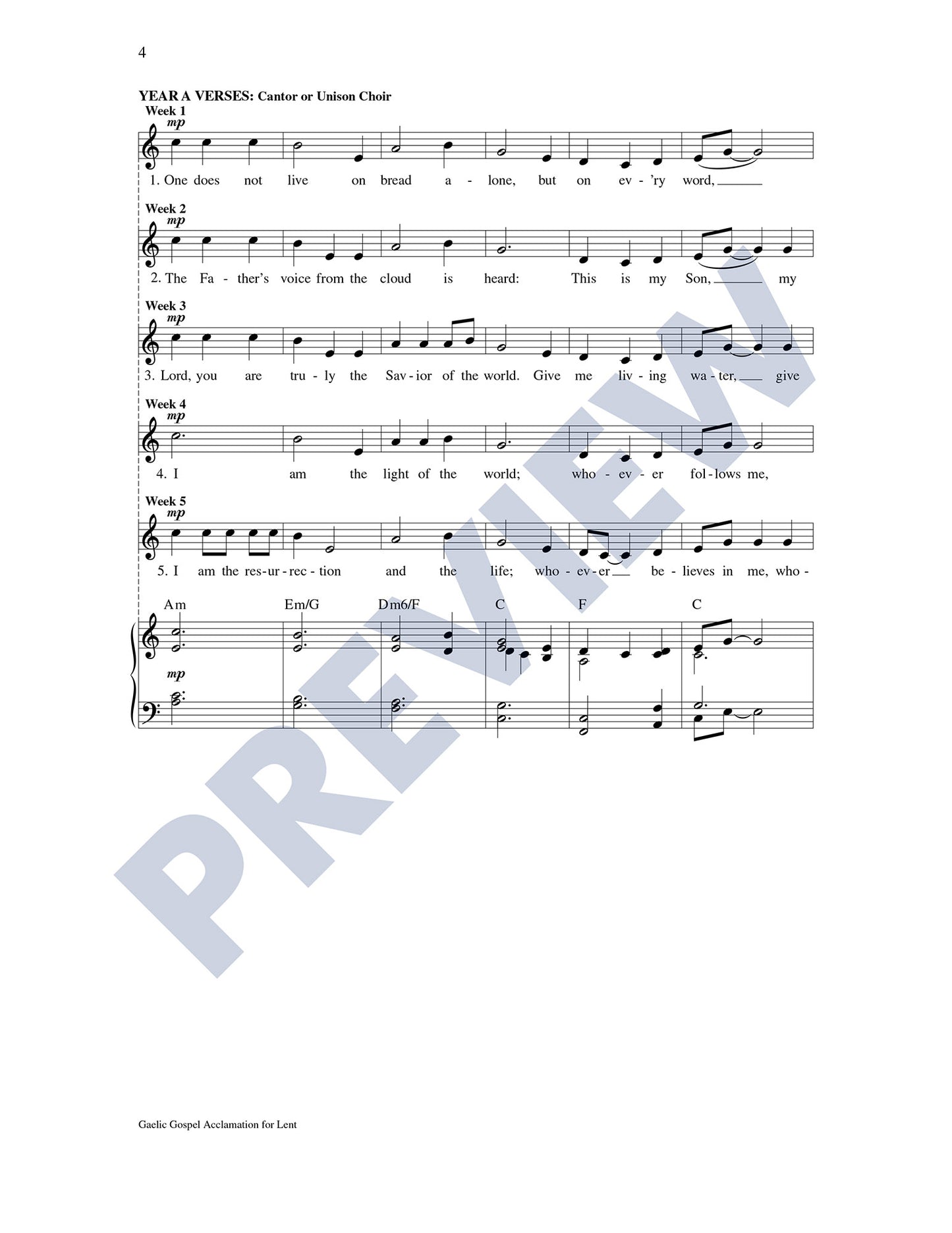 Gaelic Gospel Acclamation for Lent