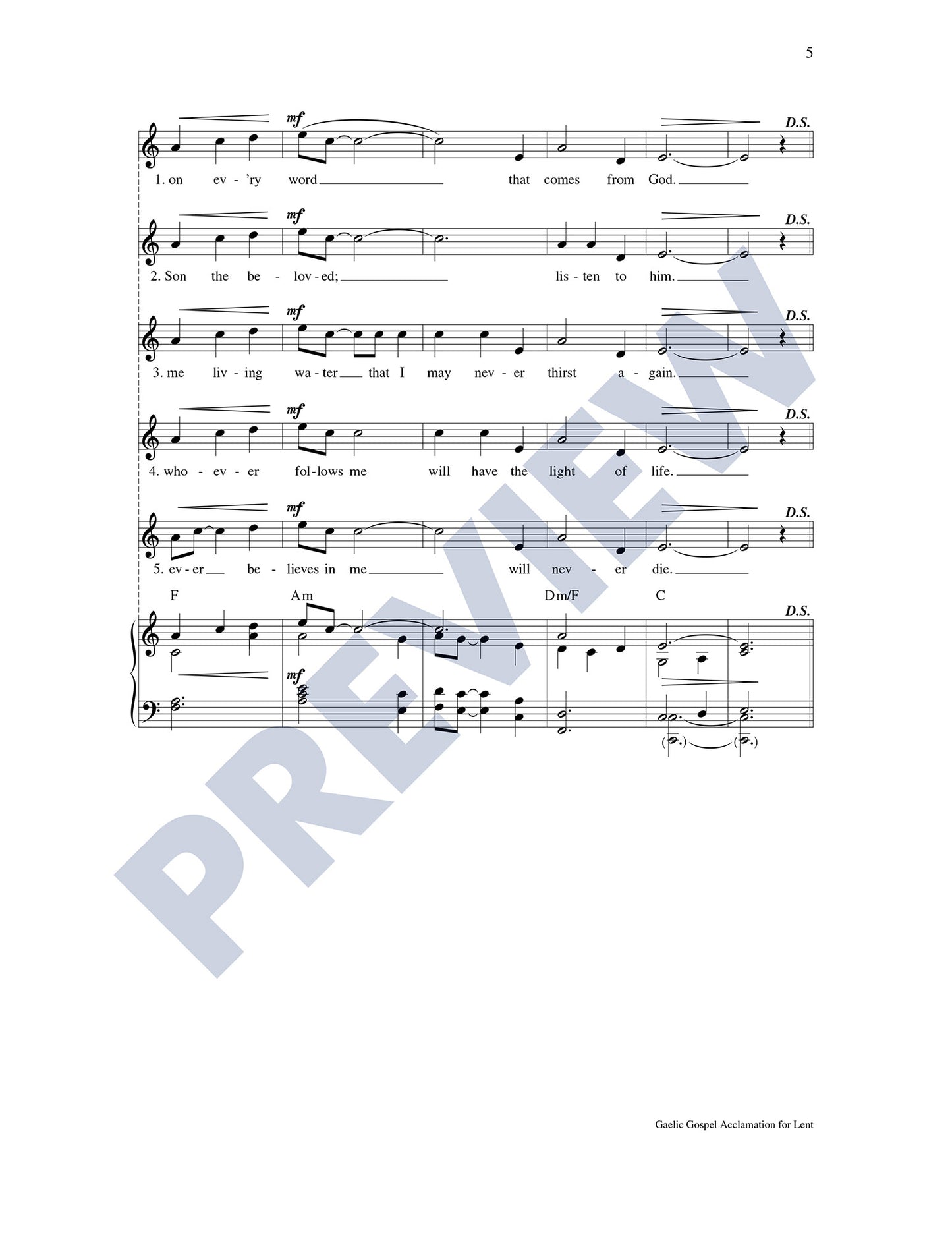 Gaelic Gospel Acclamation for Lent