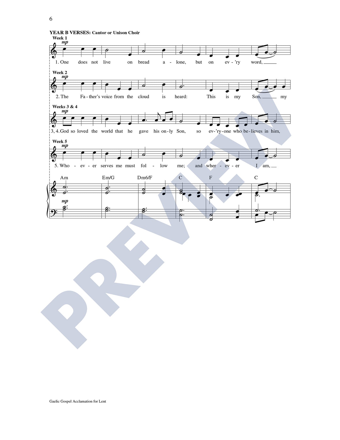 Gaelic Gospel Acclamation for Lent