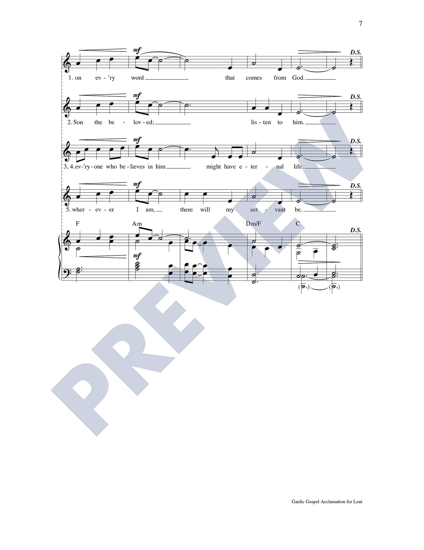 Gaelic Gospel Acclamation for Lent
