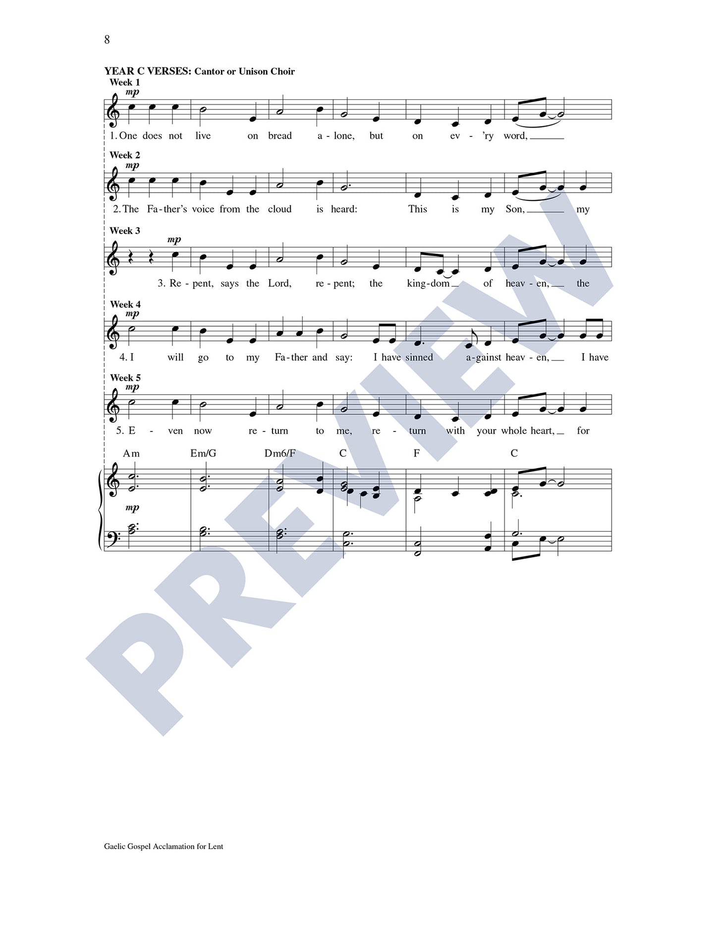 Gaelic Gospel Acclamation for Lent