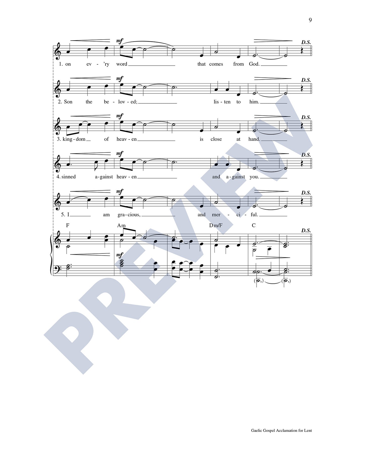 Gaelic Gospel Acclamation for Lent