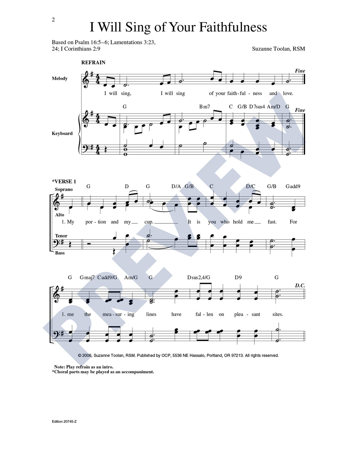 I Will Sing of Your Faithfulness