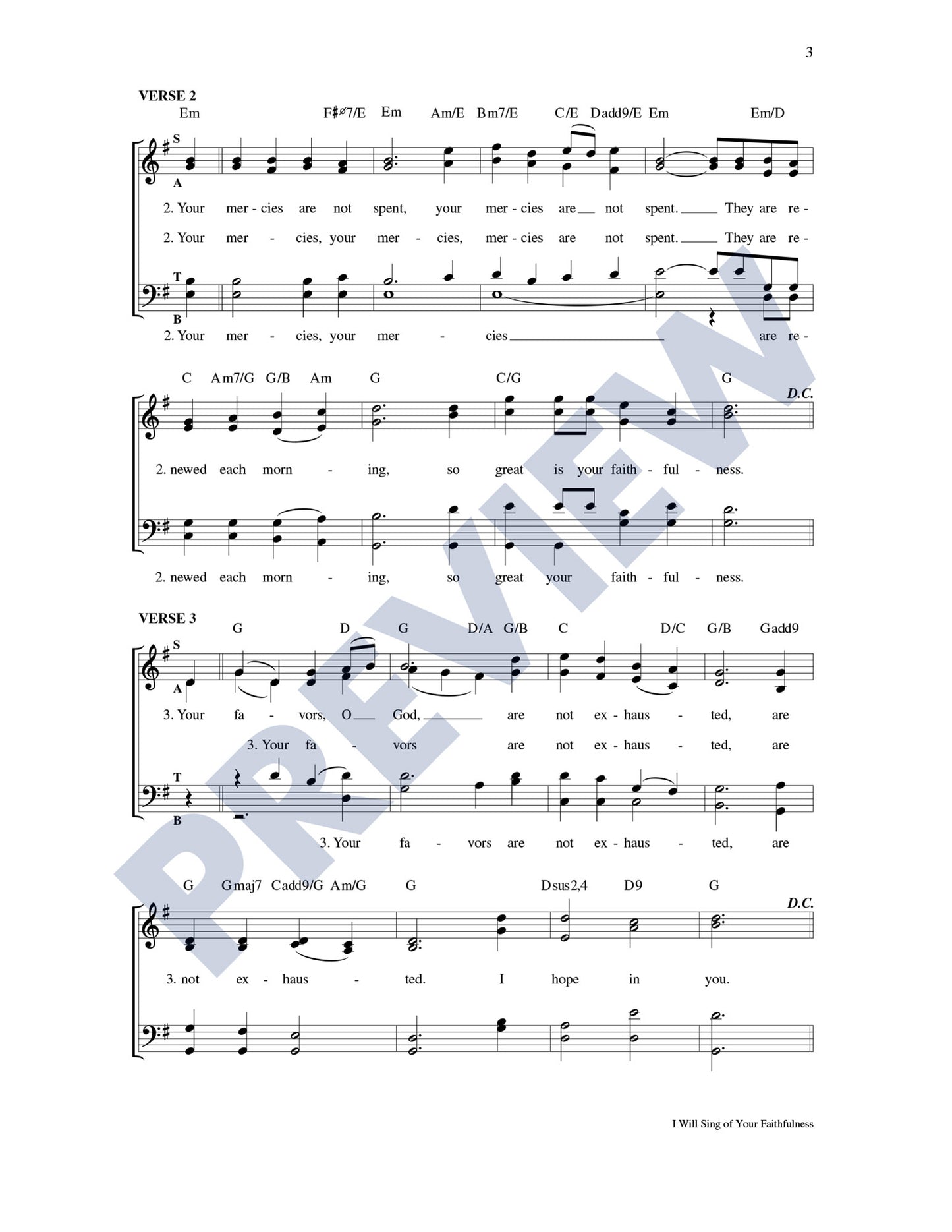 I Will Sing of Your Faithfulness