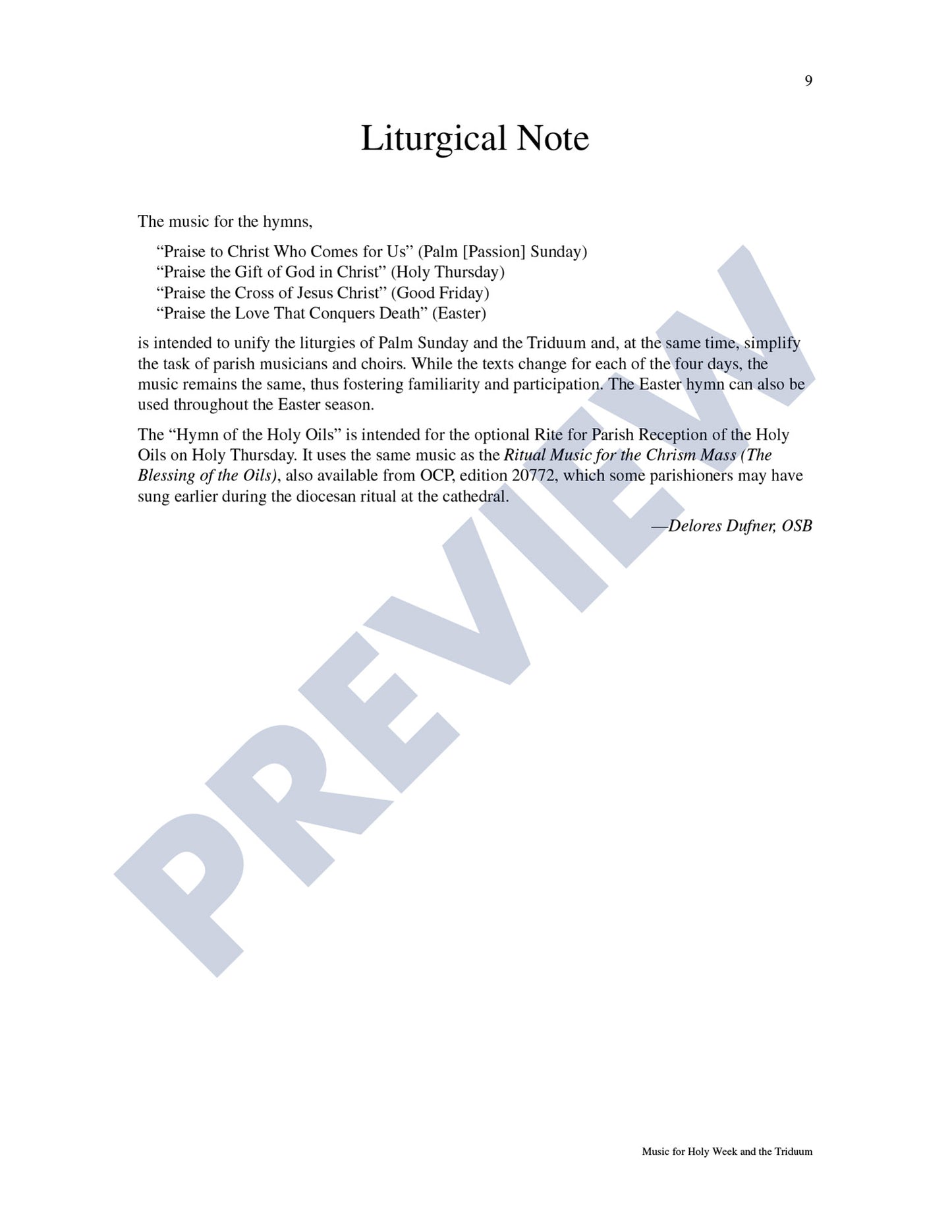 Music for Holy Week and the Triduum