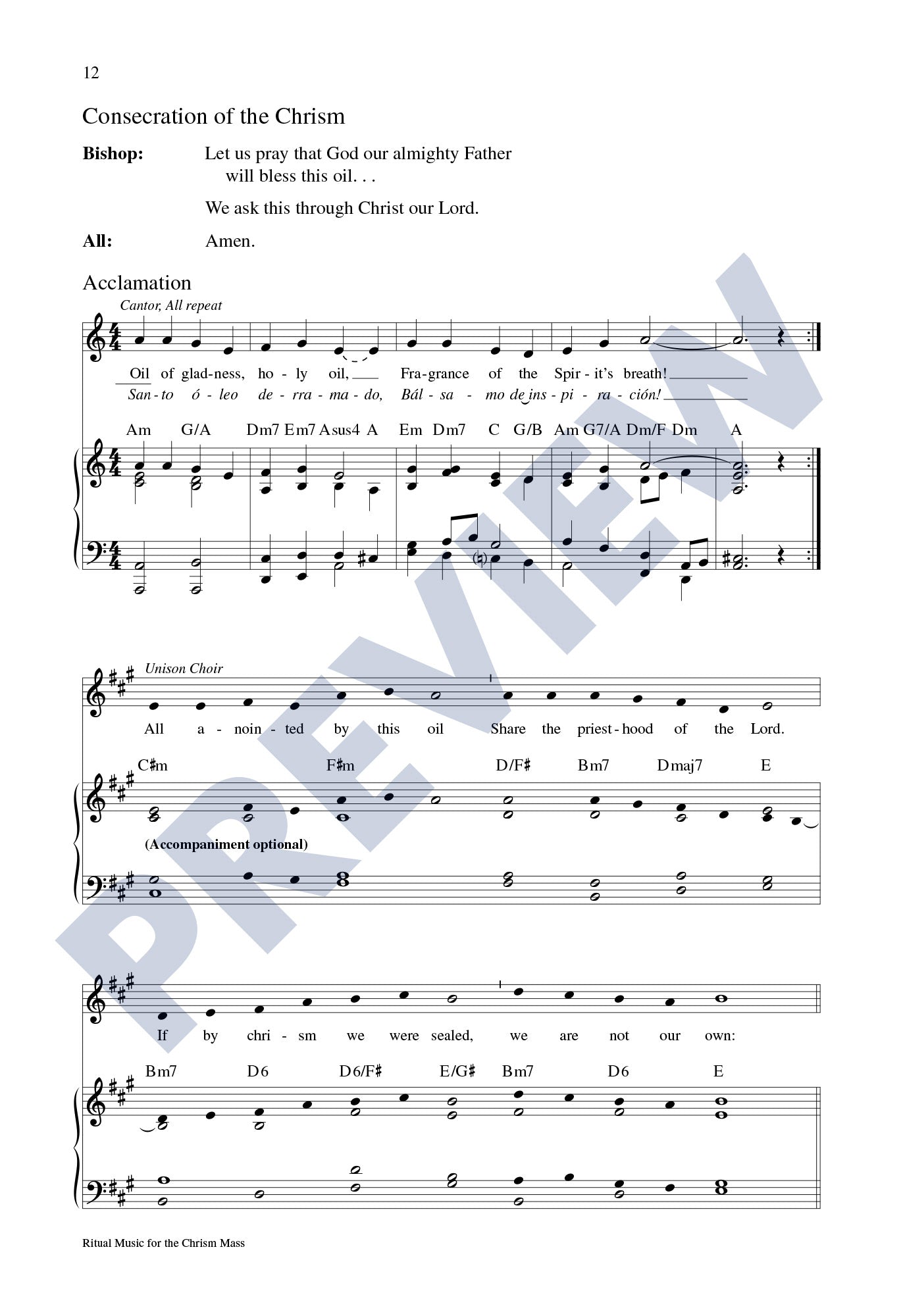 Ritual Music for the Chrism Mass: The Blessing of the Oils
