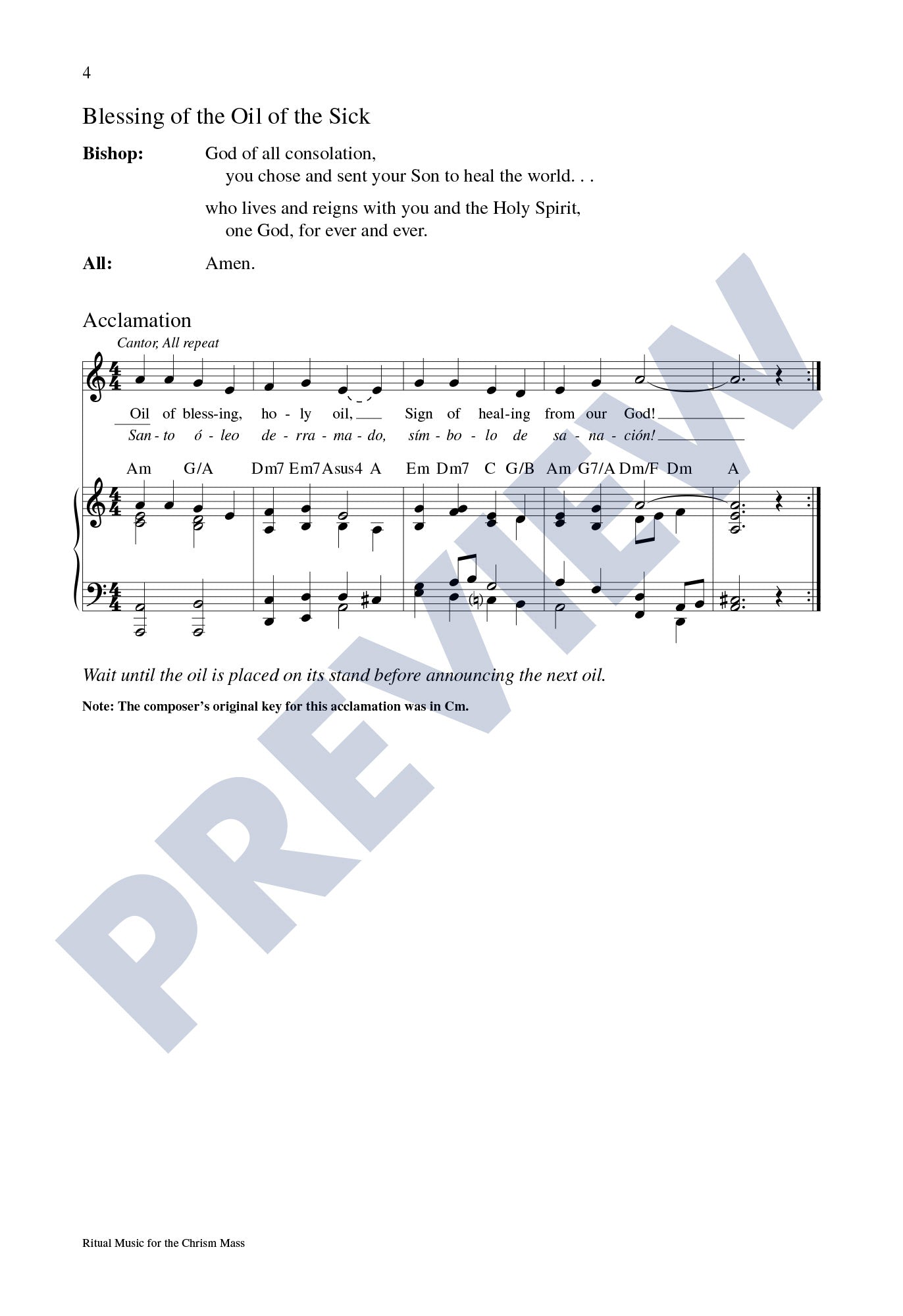 Ritual Music for the Chrism Mass: The Blessing of the Oils