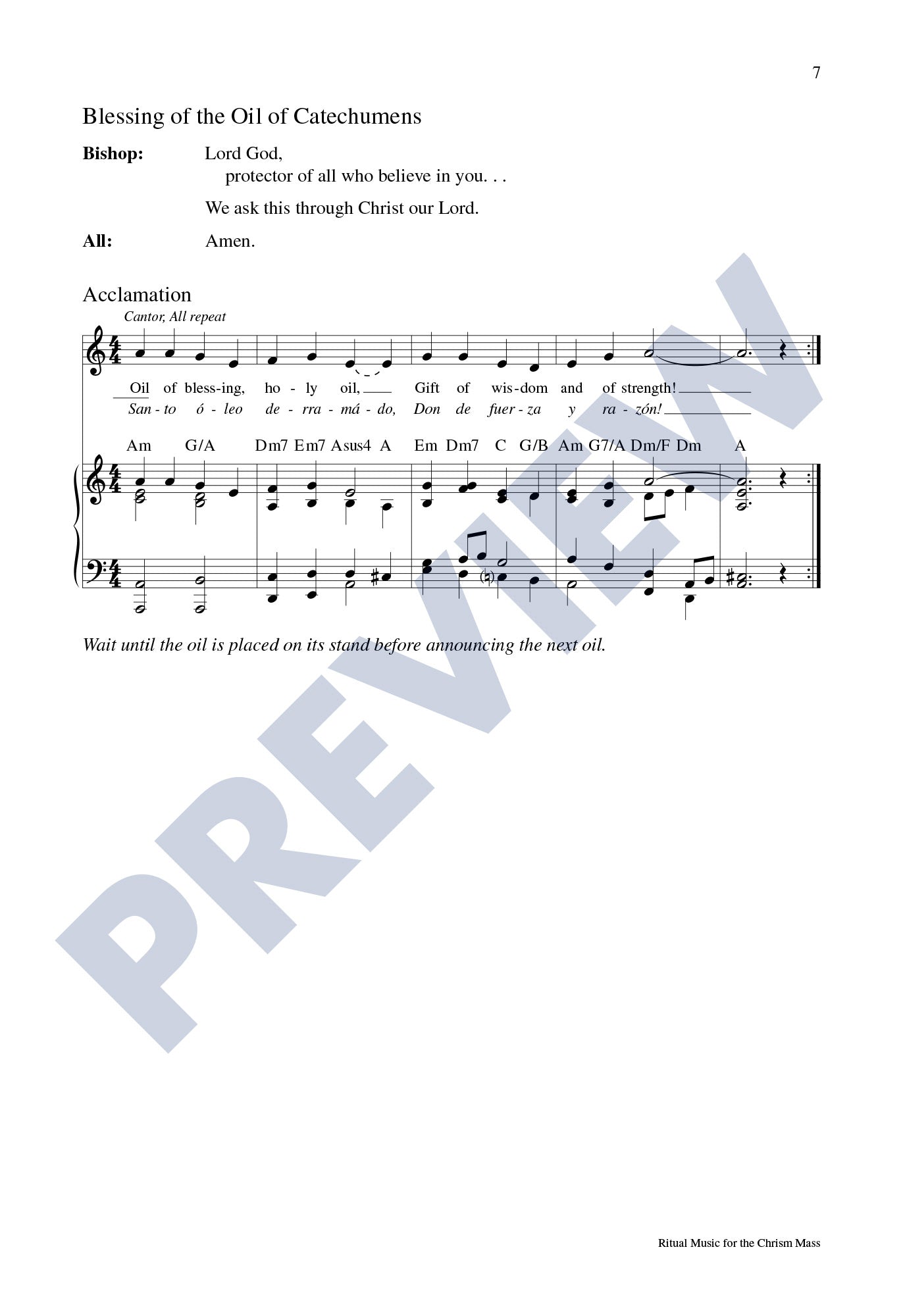 Ritual Music for the Chrism Mass: The Blessing of the Oils