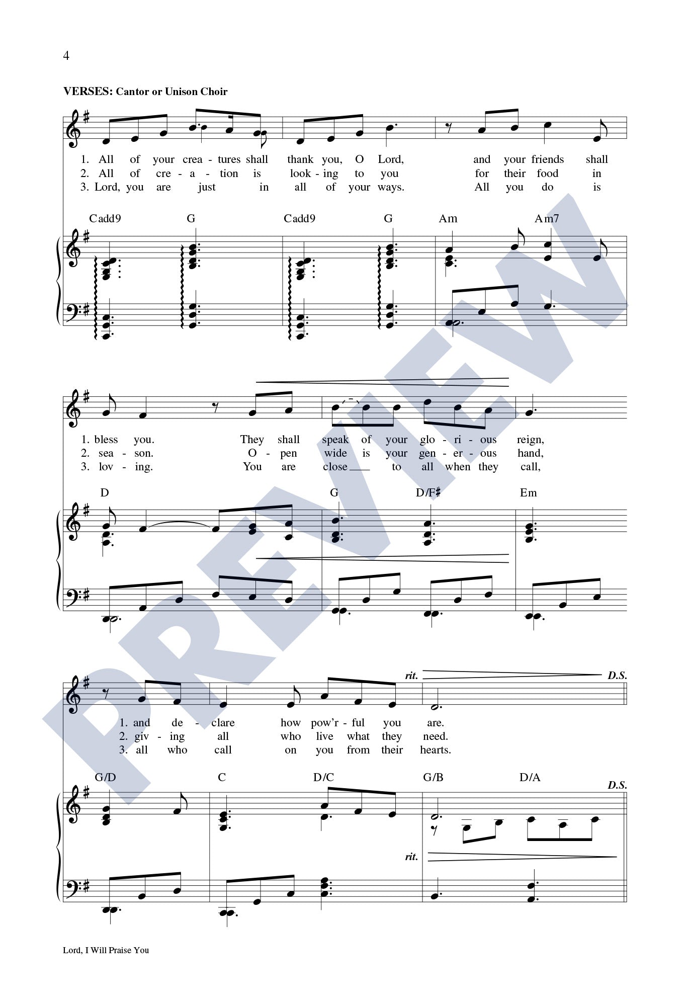 Lord, I Will Praise You