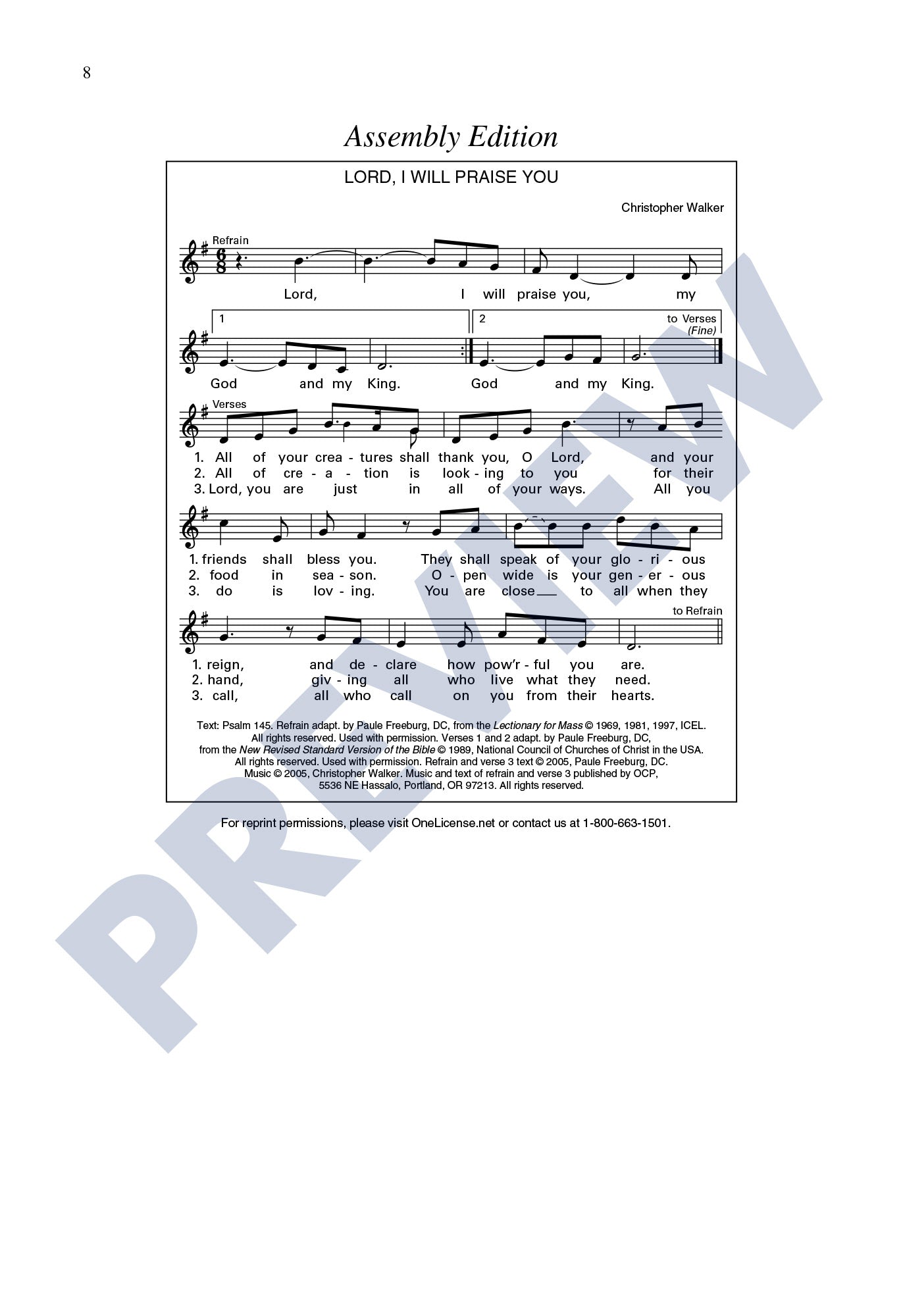 Lord, I Will Praise You