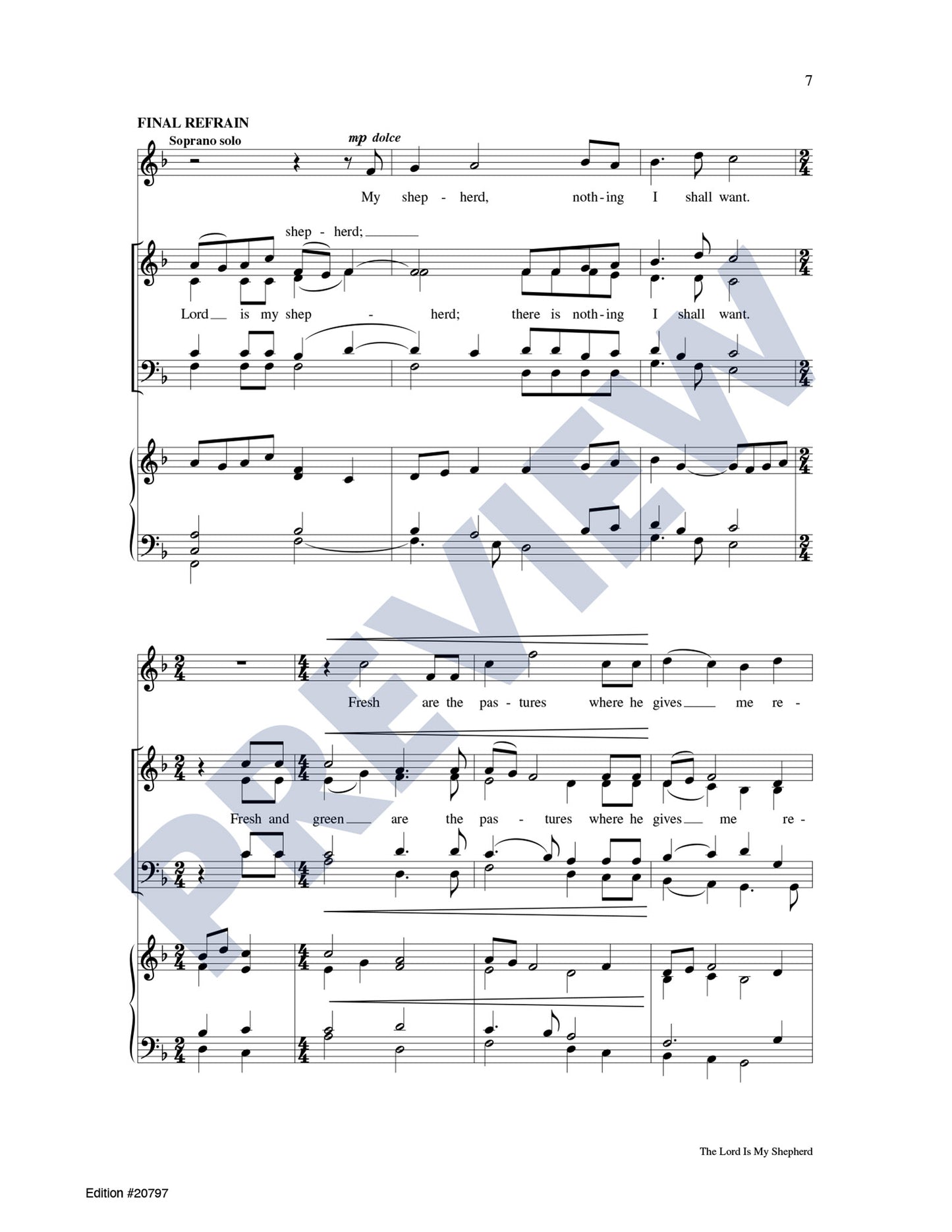 The Lord Is My Shepherd (Psalm 23)