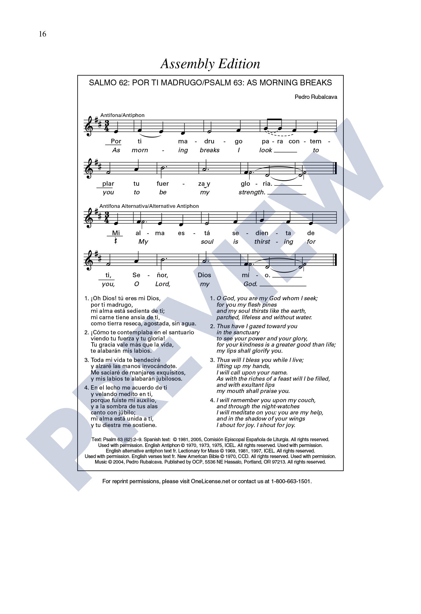 Salmo 62: Por Ti Madrugo/Psalm 63: As Morning Breaks