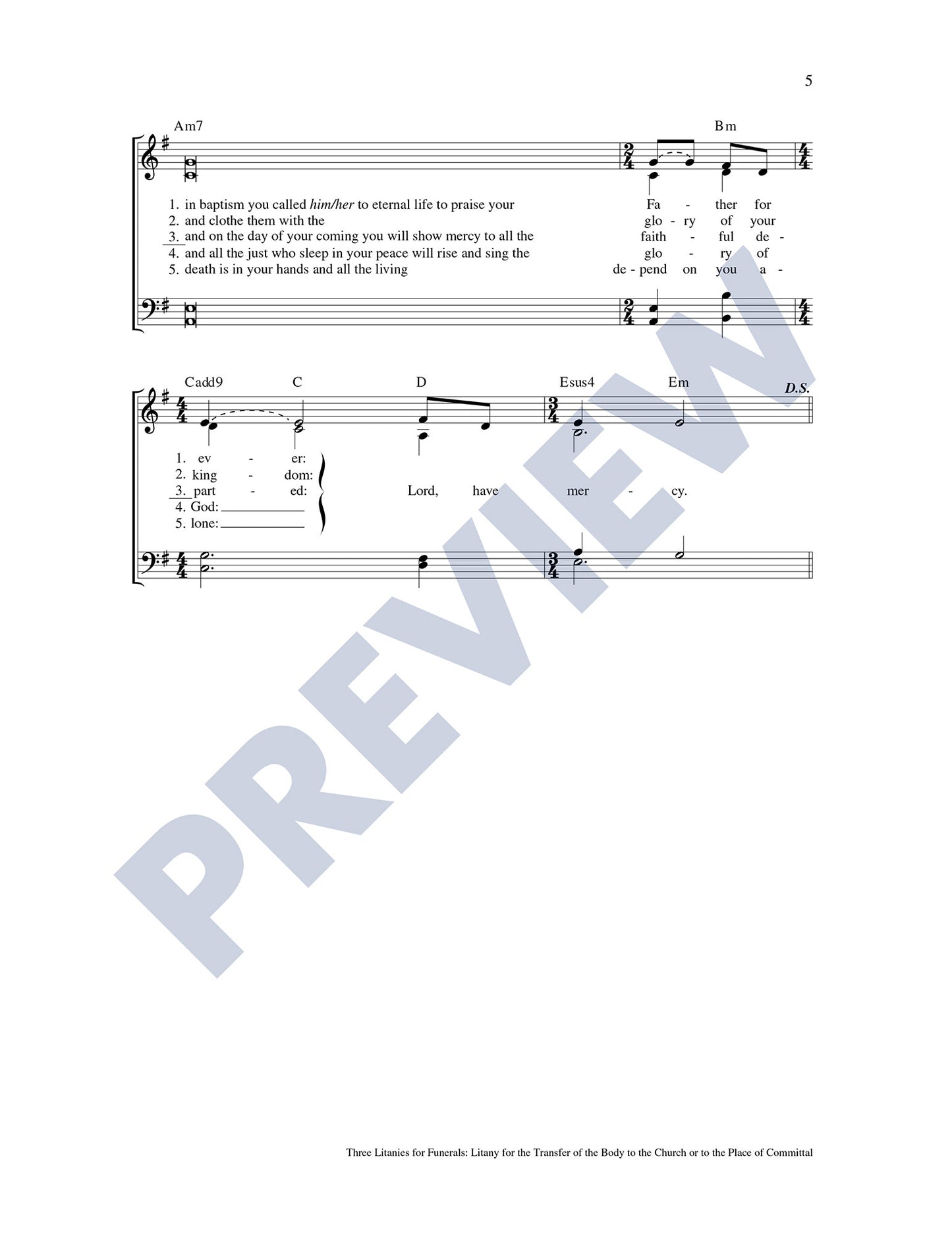 Three Litanies for Funerals