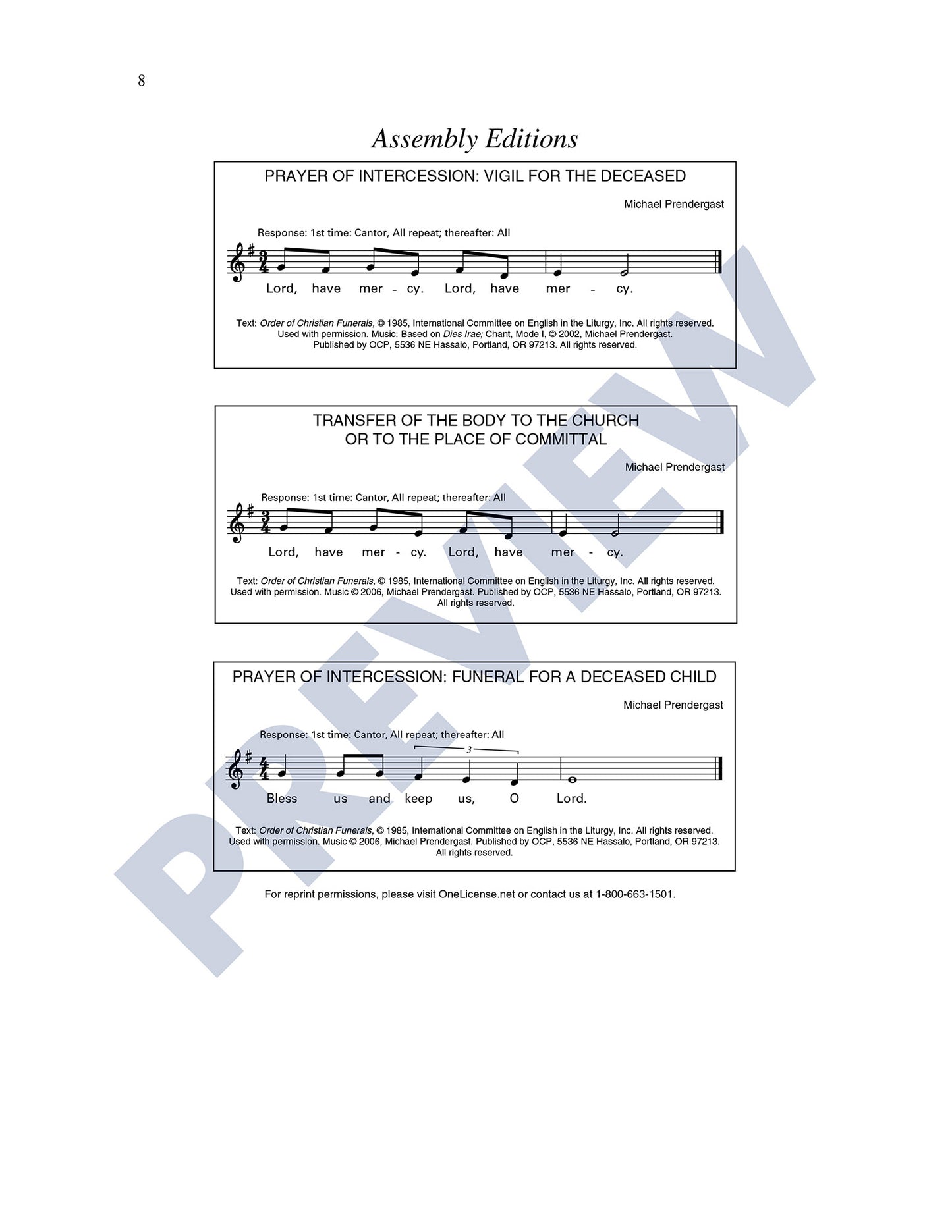 Three Litanies for Funerals