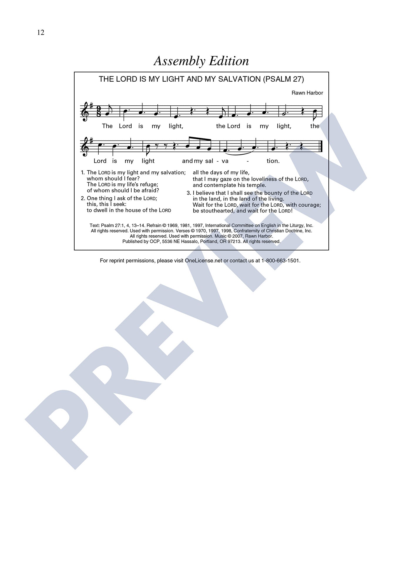 The Lord Is My Light and My Salvation (Psalm 27)