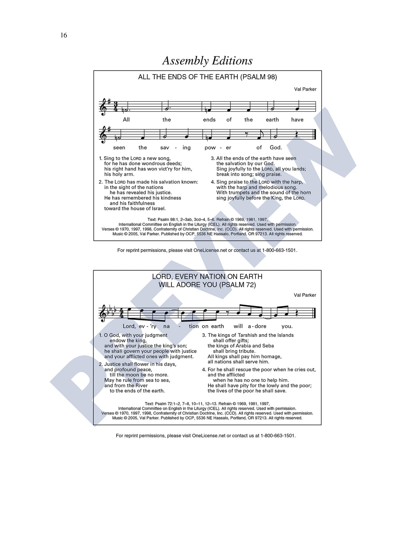 All the Ends of the Earth (Psalm 98)/Lord, Every Nation on Earth Will Adore You (Psalm 72)