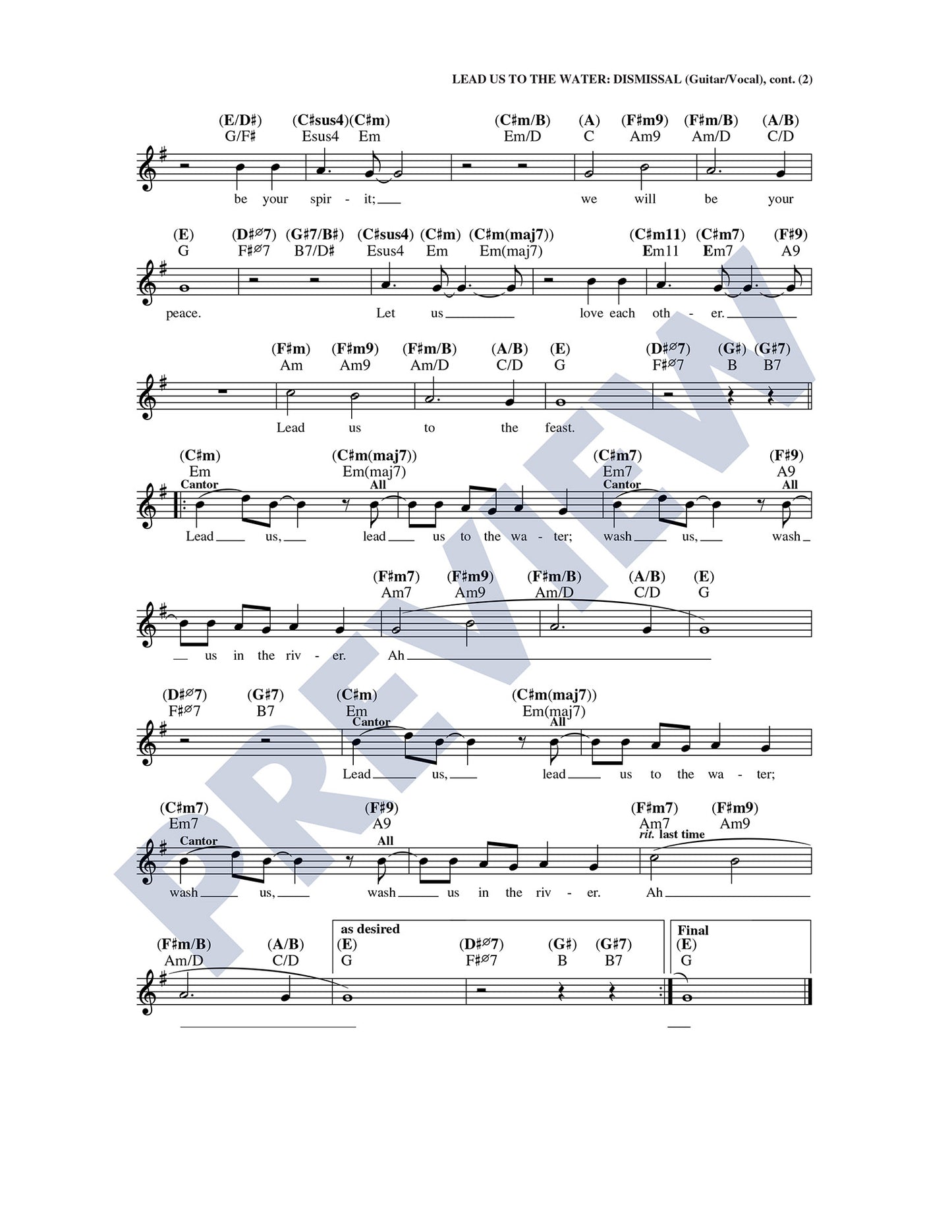 Lead Us to the Water: Dismissal