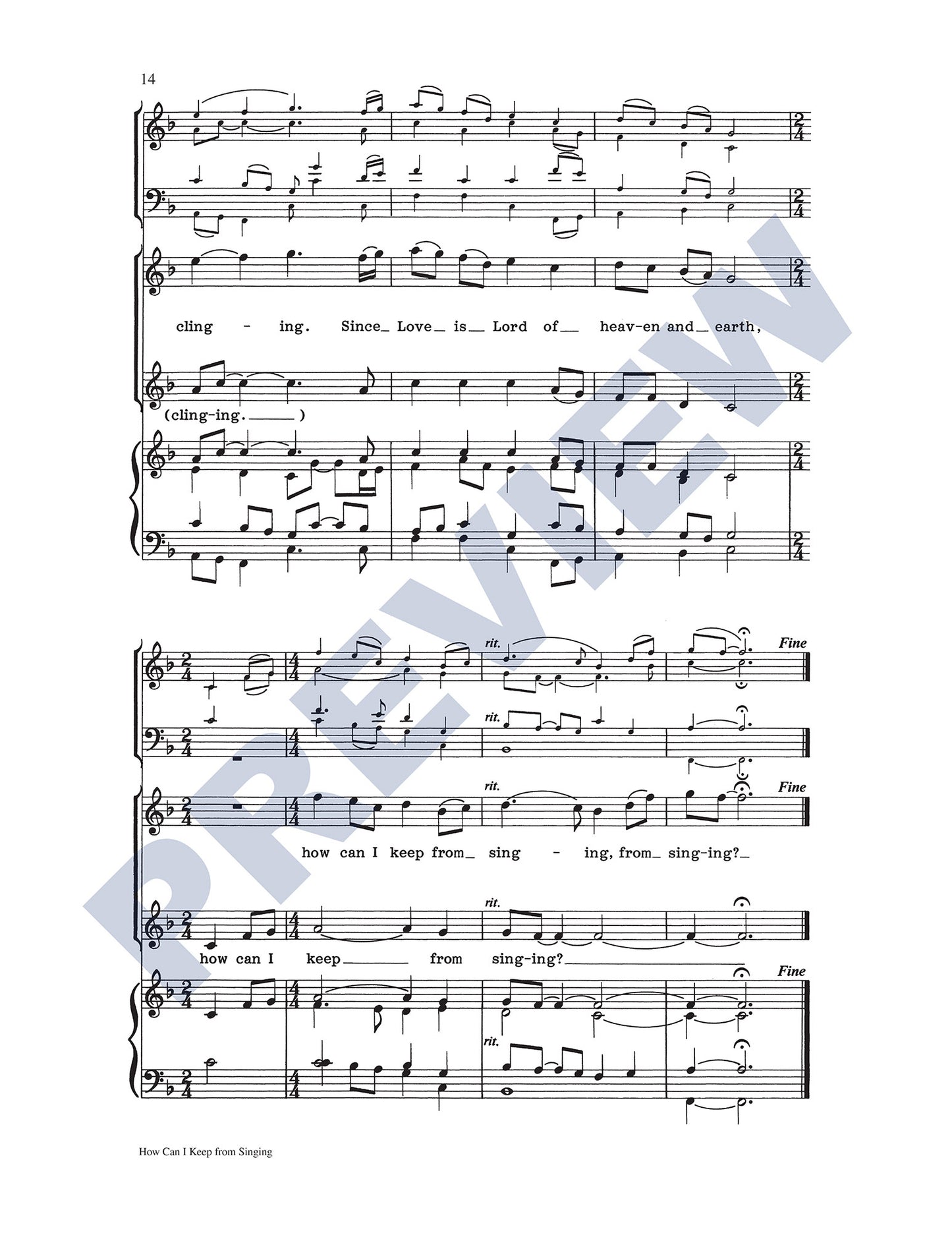 How Can I Keep from Singing