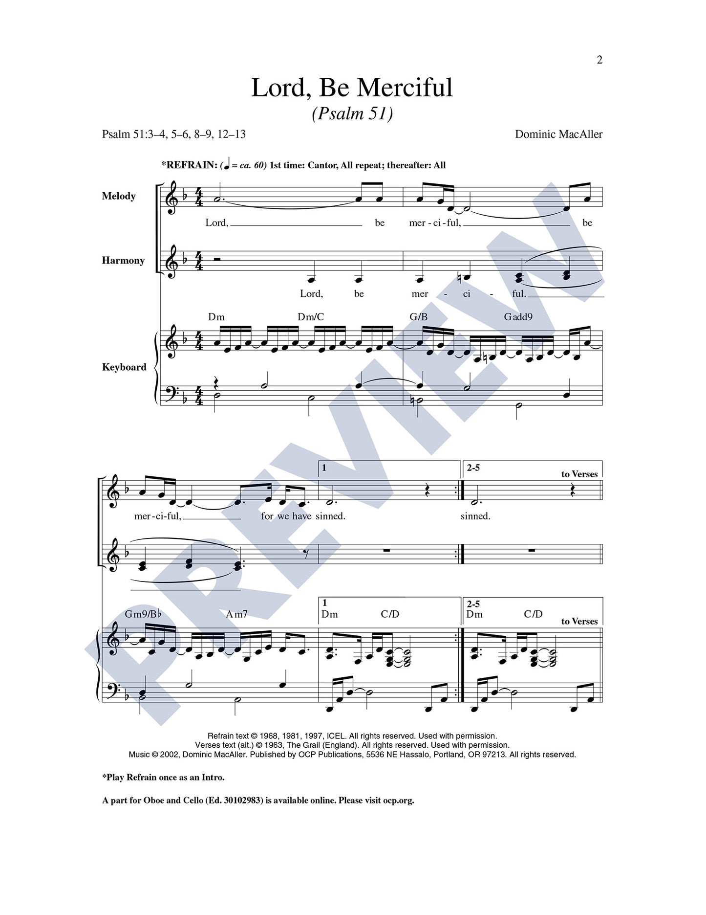 Lord, Be Merciful (Psalm 51)