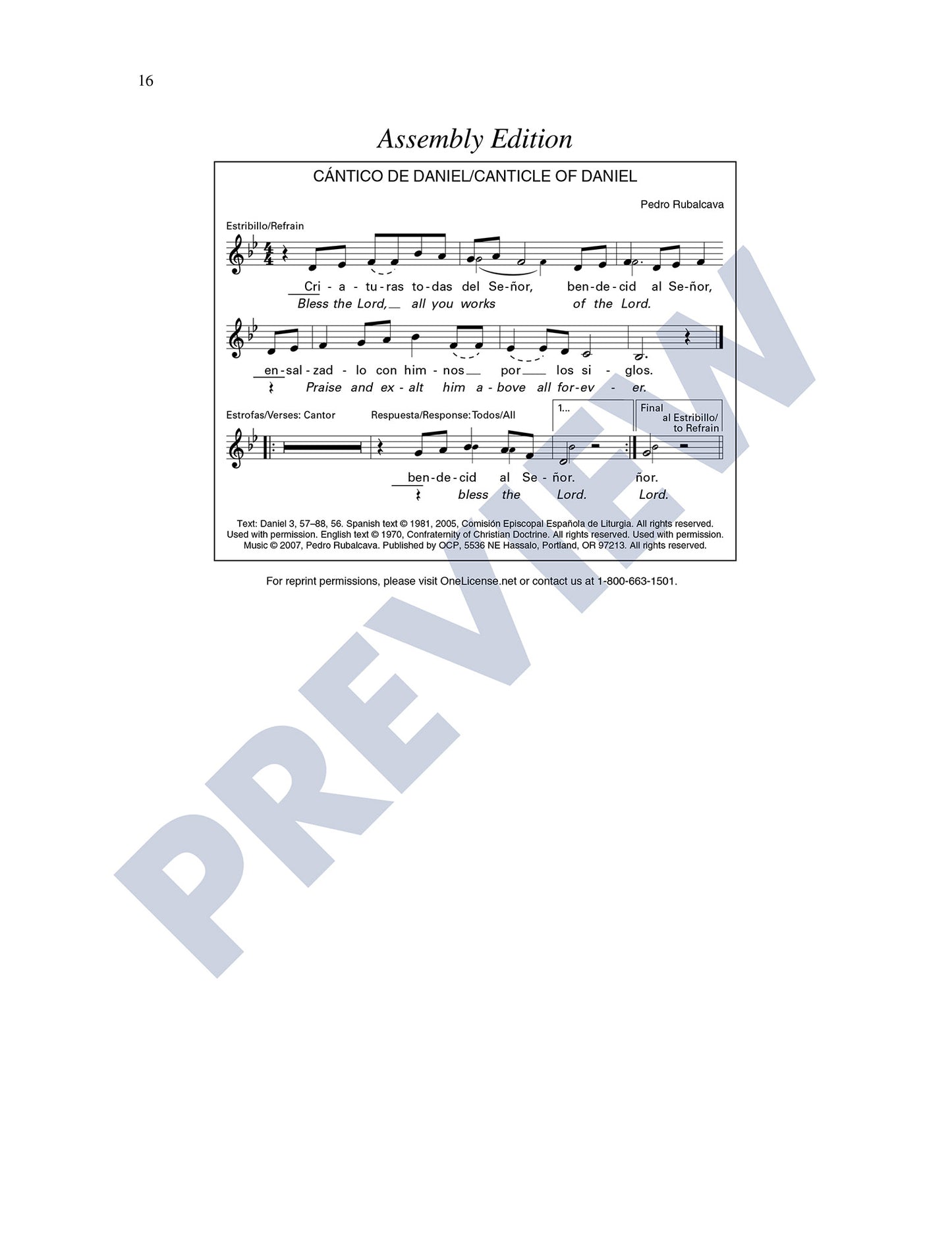 Cántico de Daniel/Canticle of Daniel