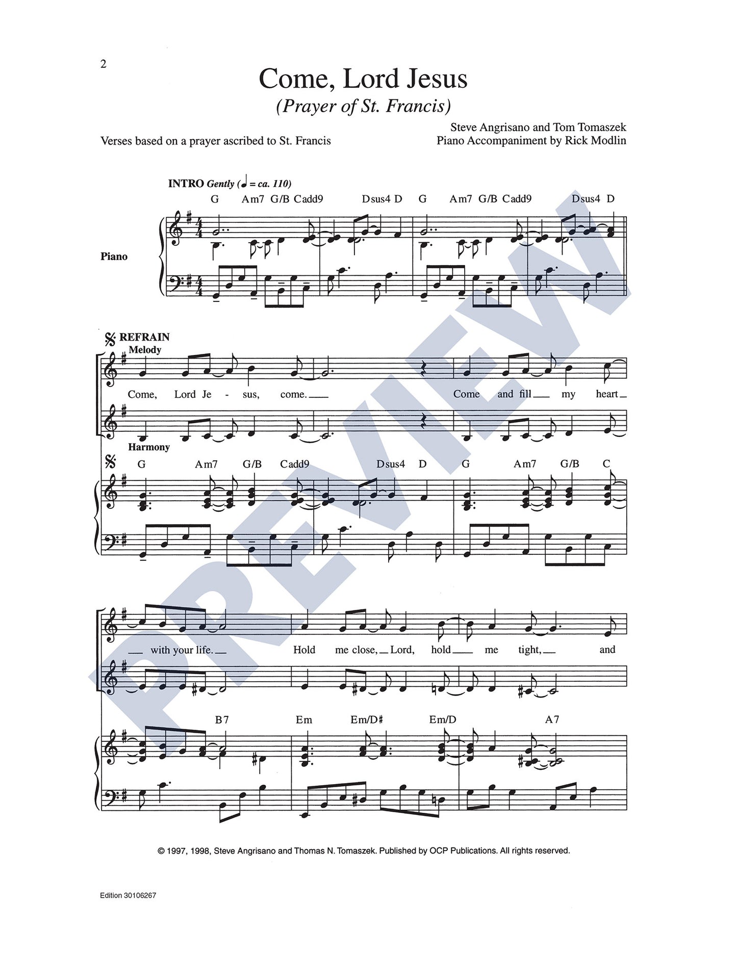 Come, Lord Jesus (Prayer of St. Francis)