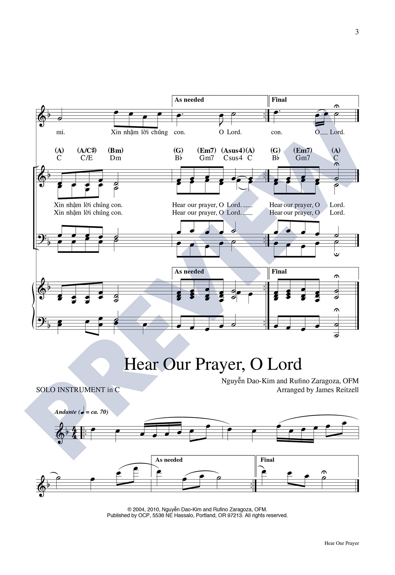 Hear Our Prayer, O Lord
