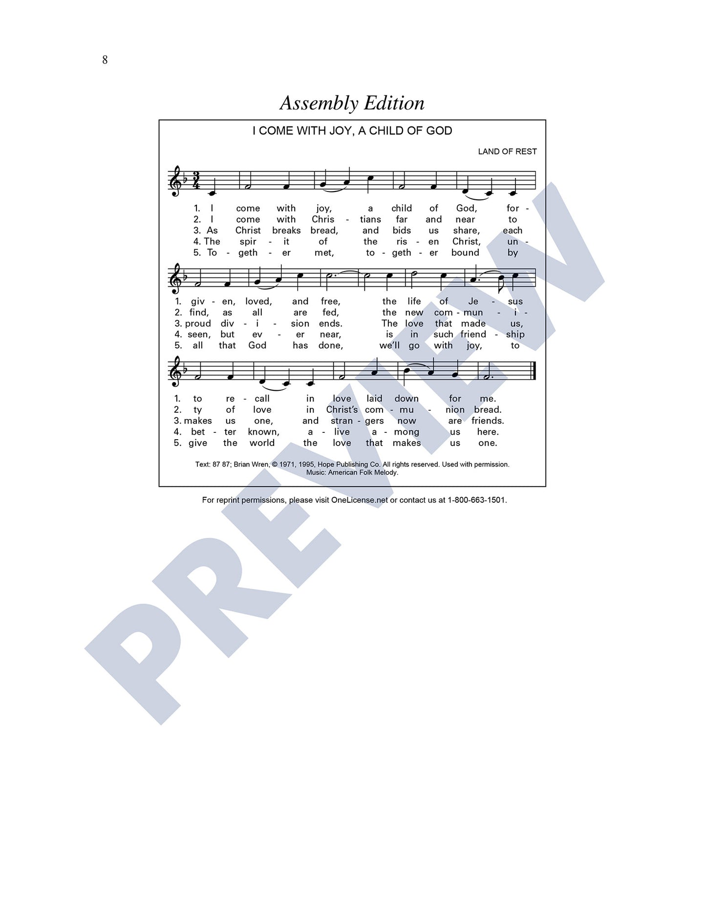 I Come with Joy, a Child of God