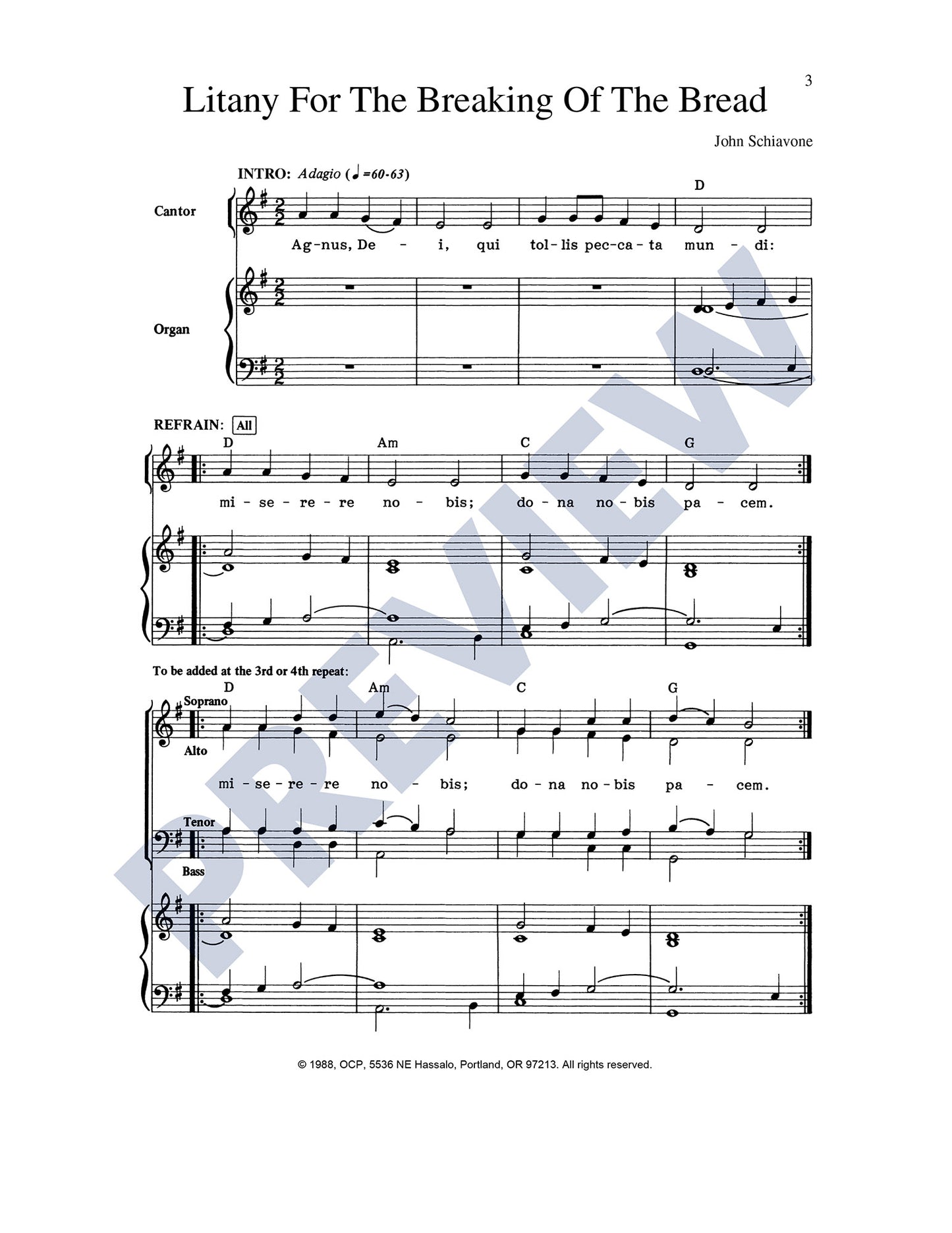 Litany for the Breaking of the Bread