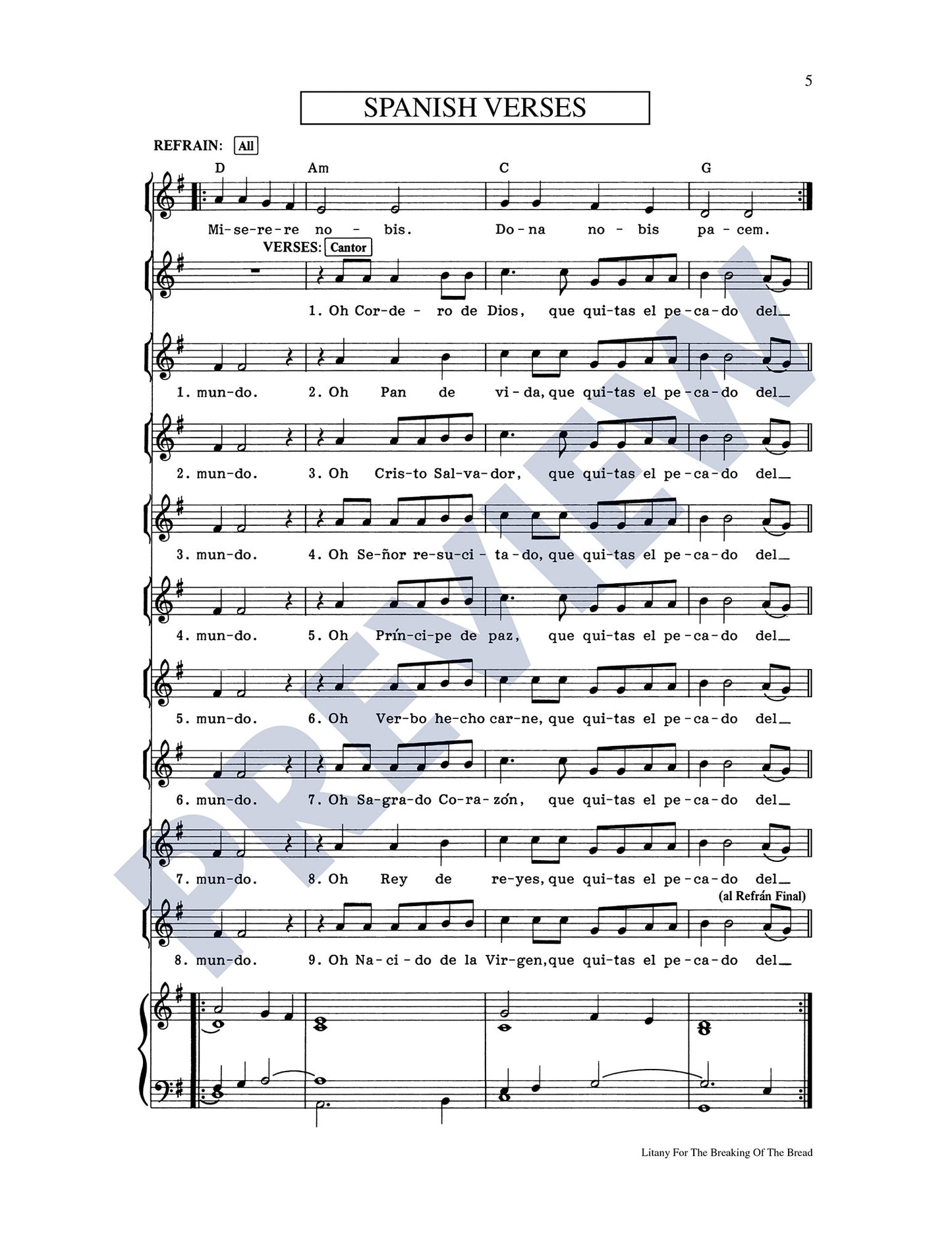 Litany for the Breaking of the Bread