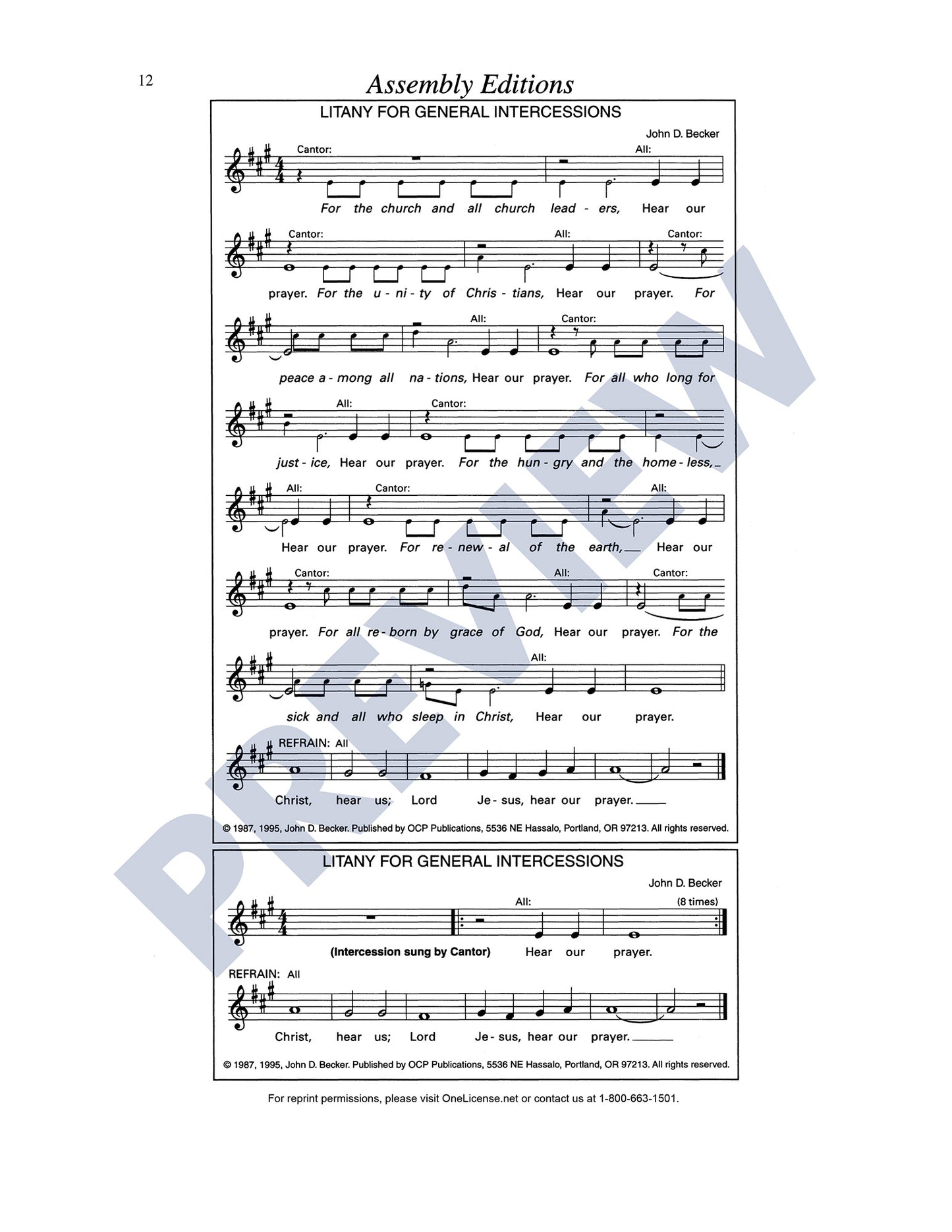 Litany for General Intercessions