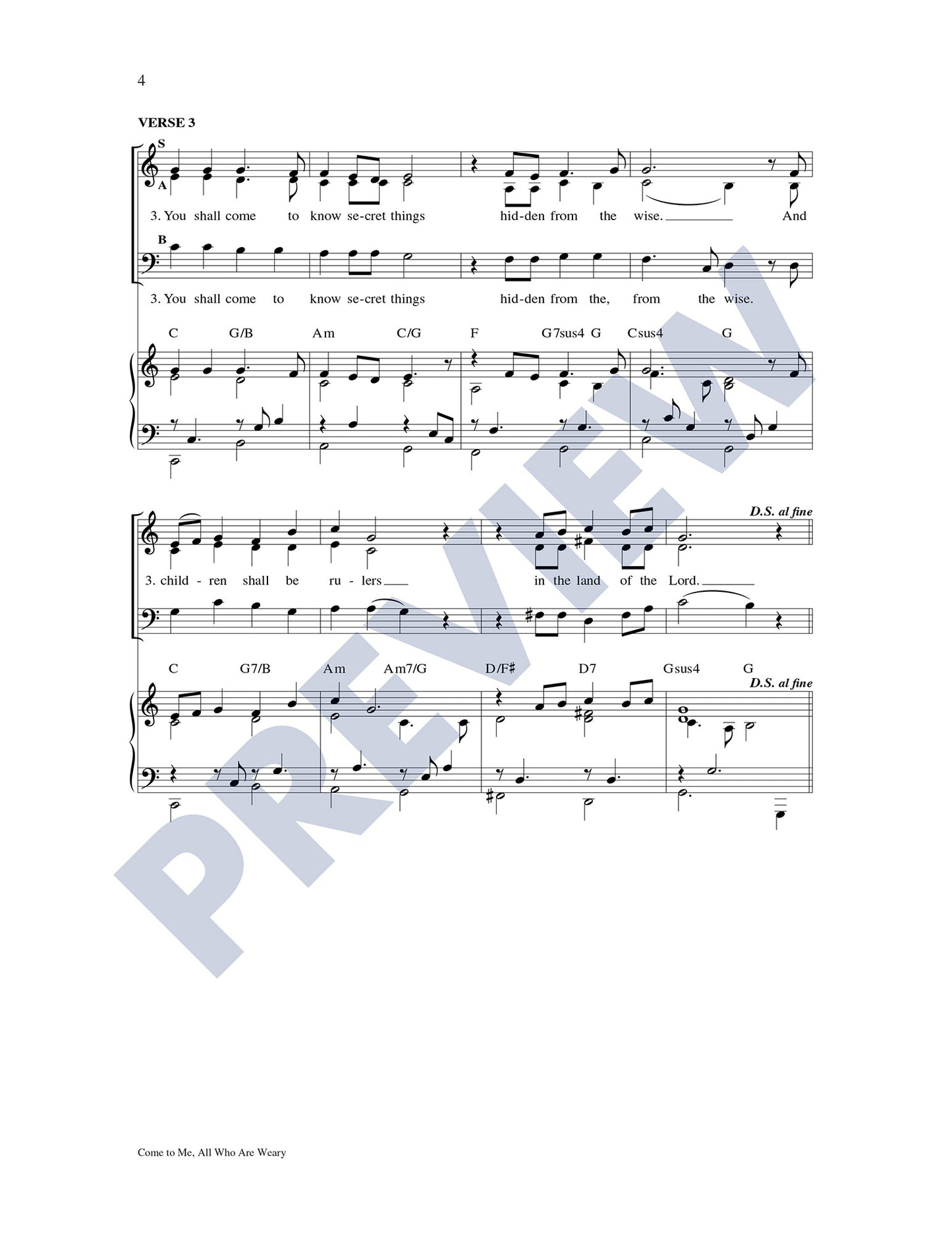Come to Me, All Who Are Weary