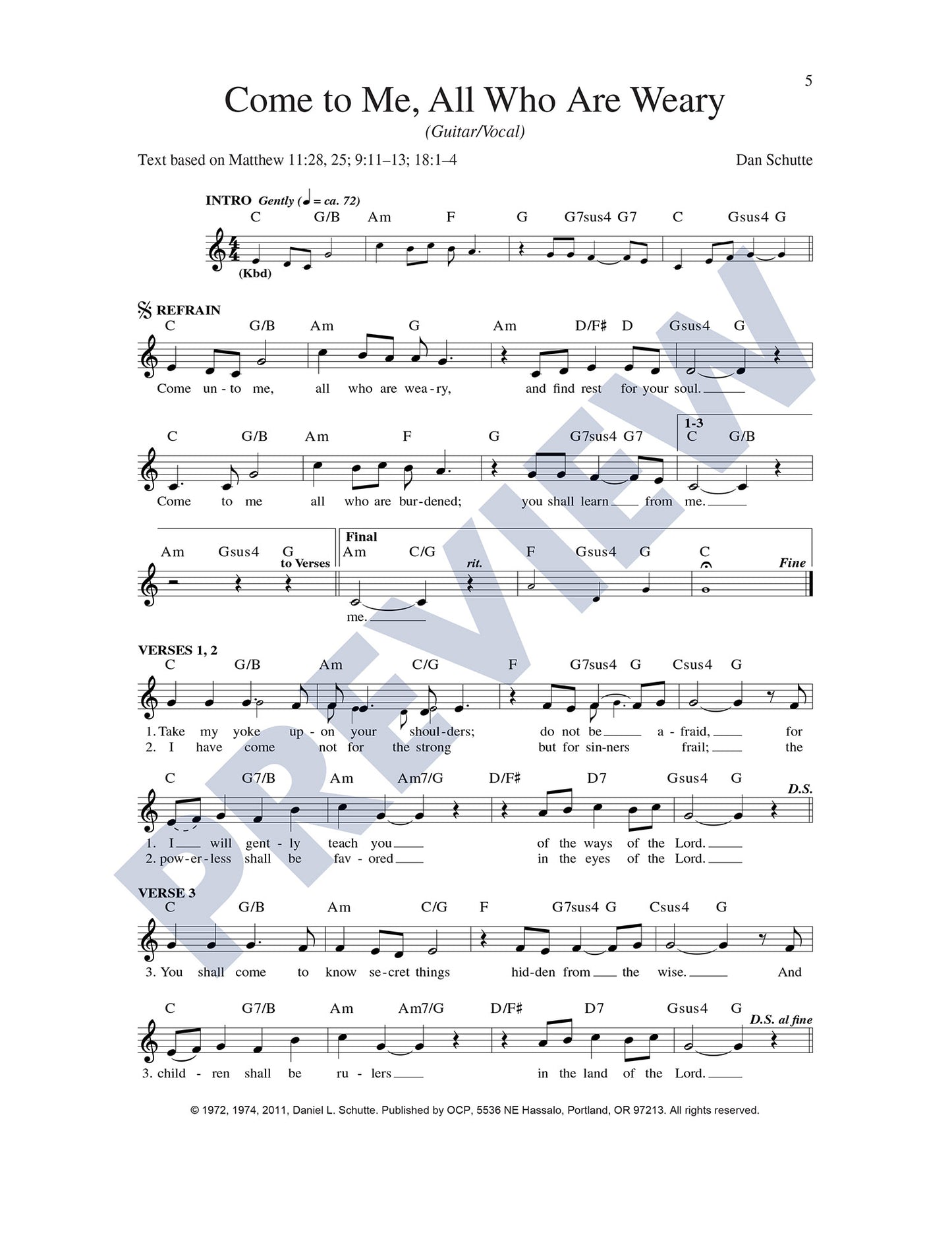 Come to Me, All Who Are Weary