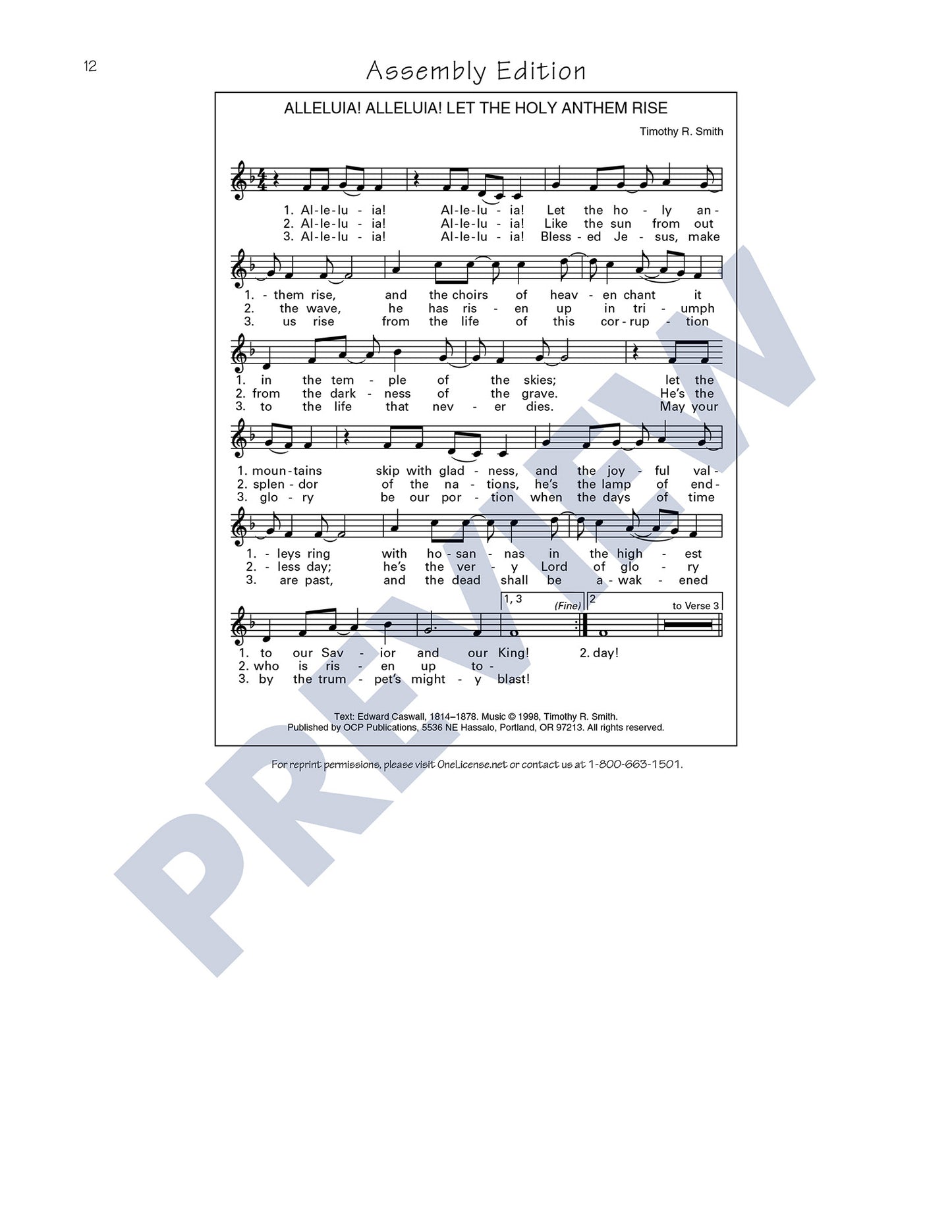 Alleluia! Alleluia! Let the Holy Anthem Rise