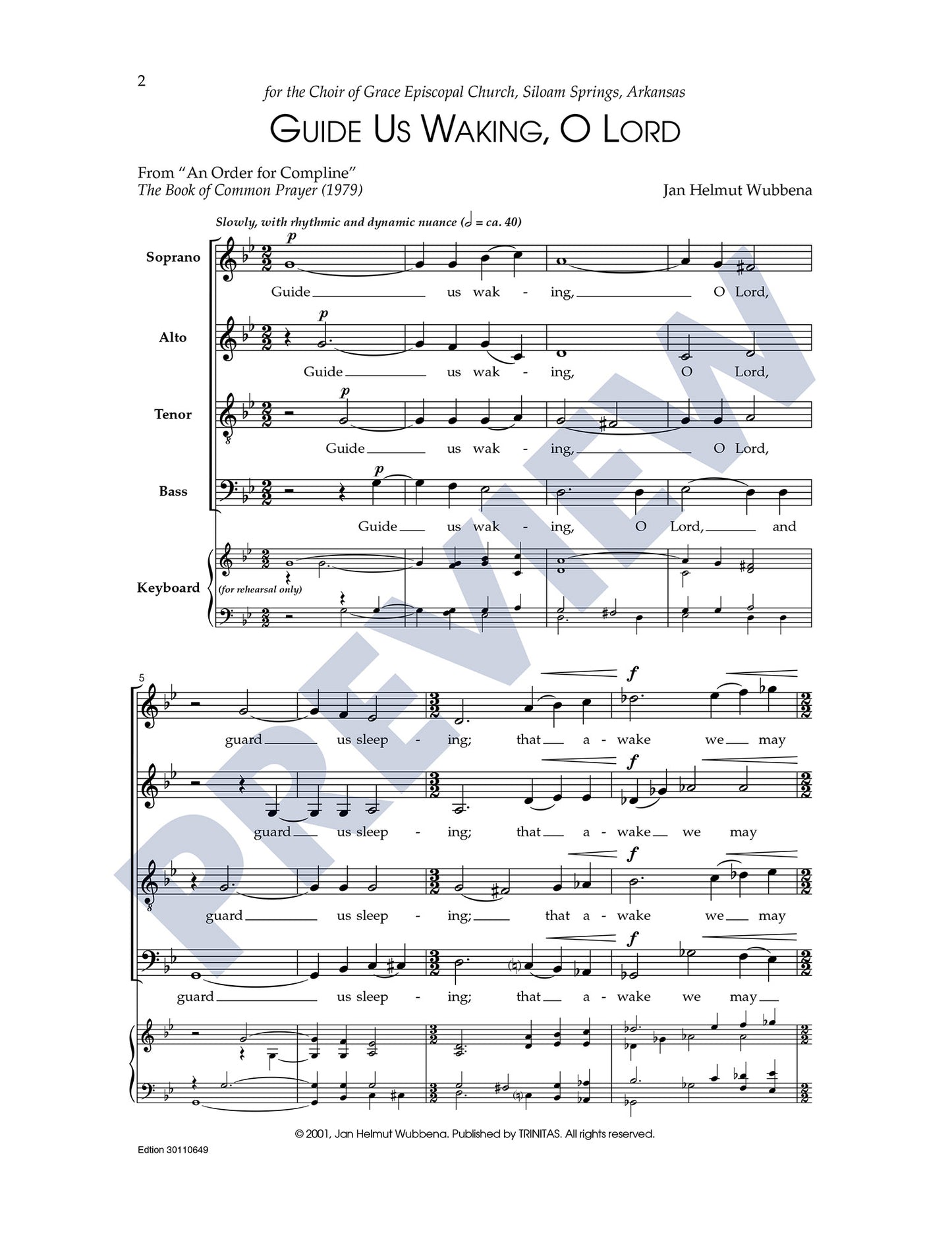 Guide Us Waking, O Lord