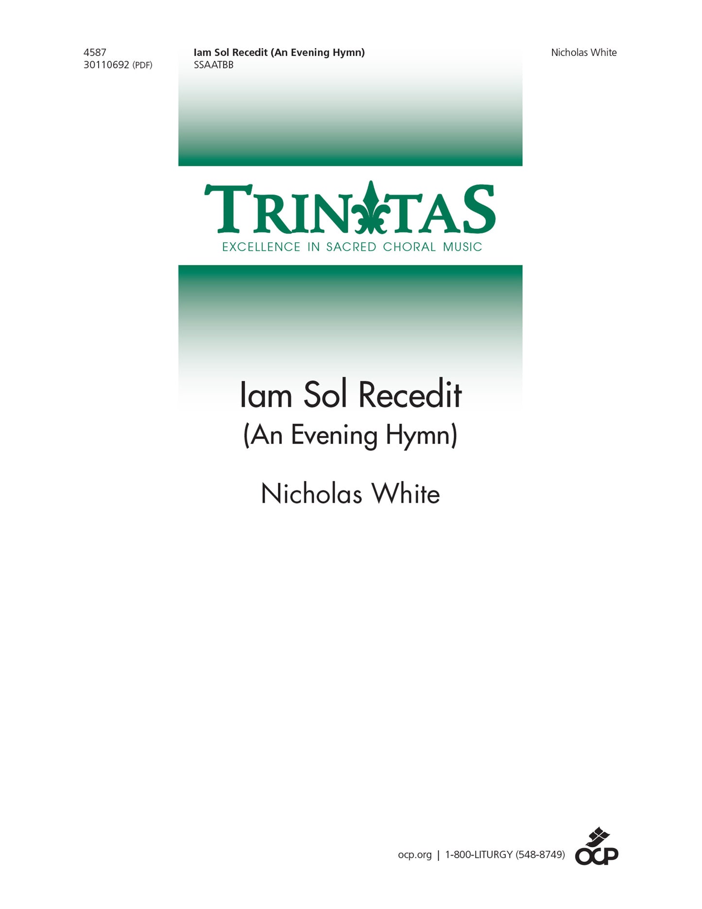 Iam Sol Recedit (An Evening Hymn)