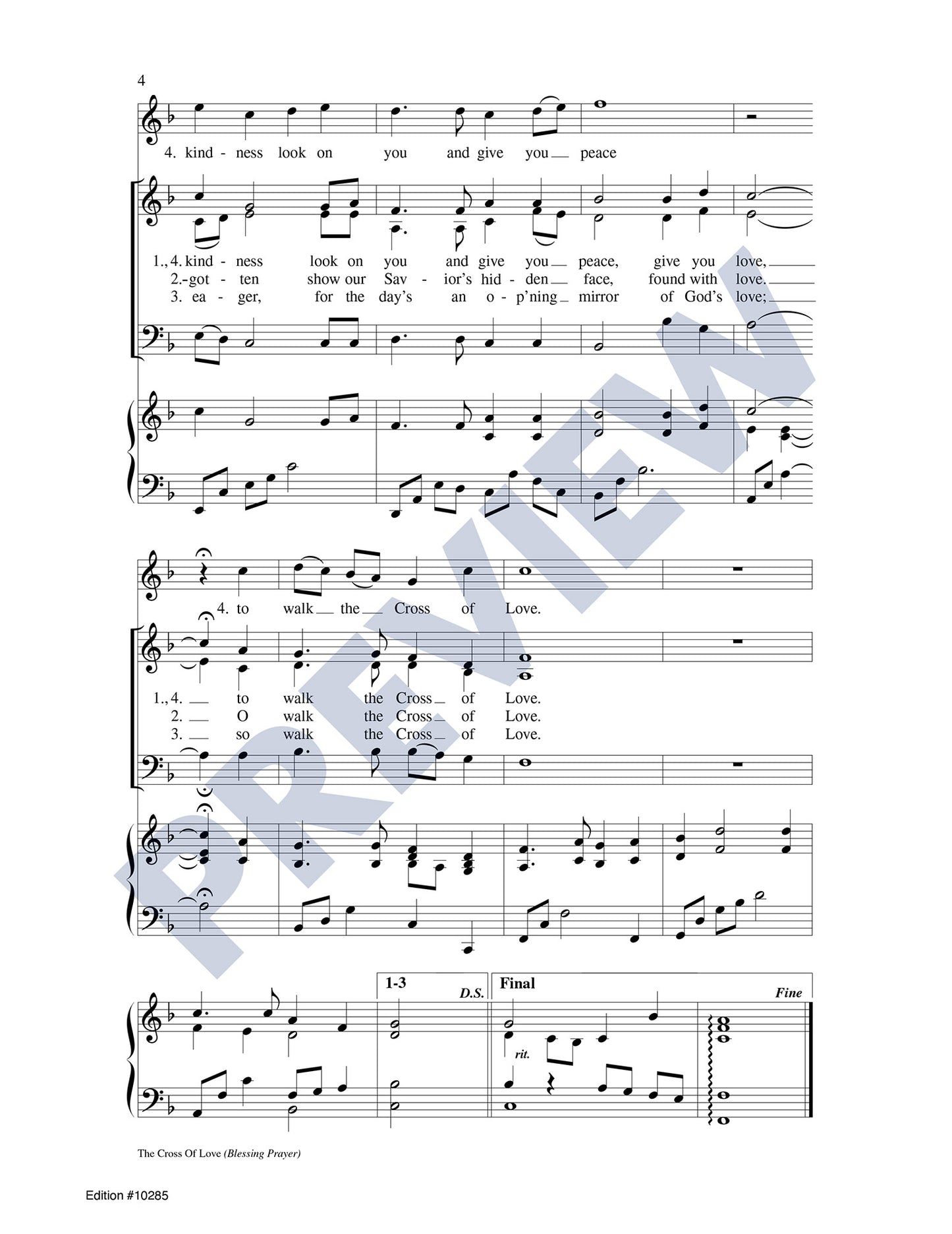 The Cross of Love: Blessing Prayer/Song of Farewell