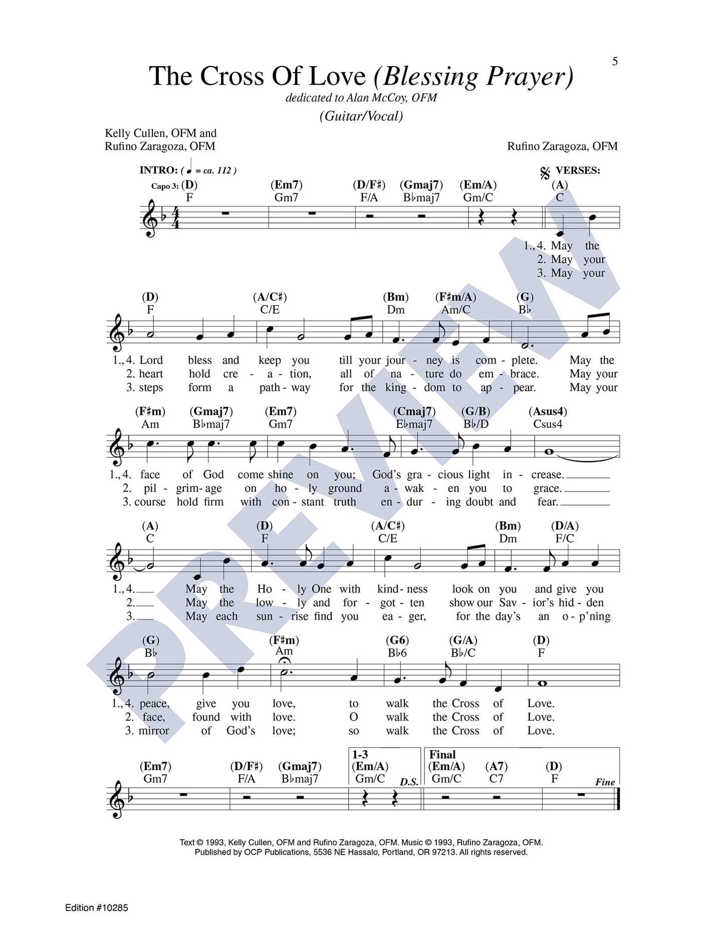 The Cross of Love: Blessing Prayer/Song of Farewell