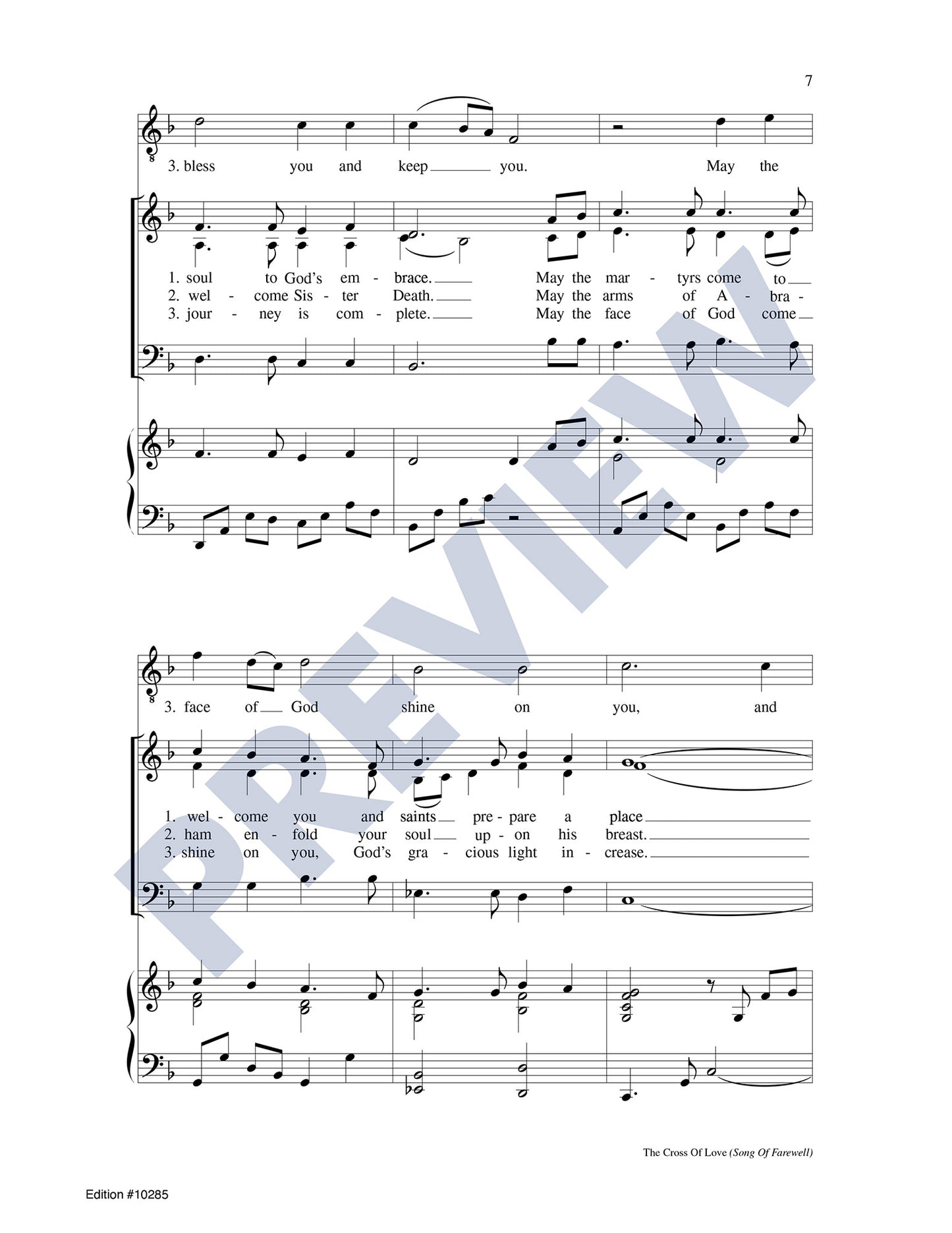 The Cross of Love: Blessing Prayer/Song of Farewell