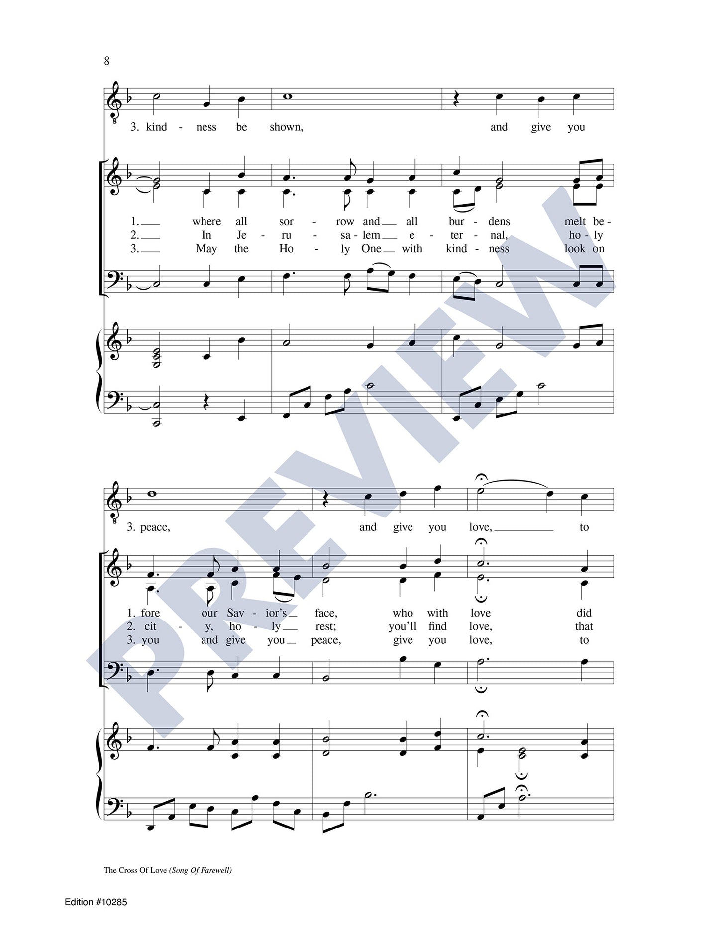 The Cross of Love: Blessing Prayer/Song of Farewell