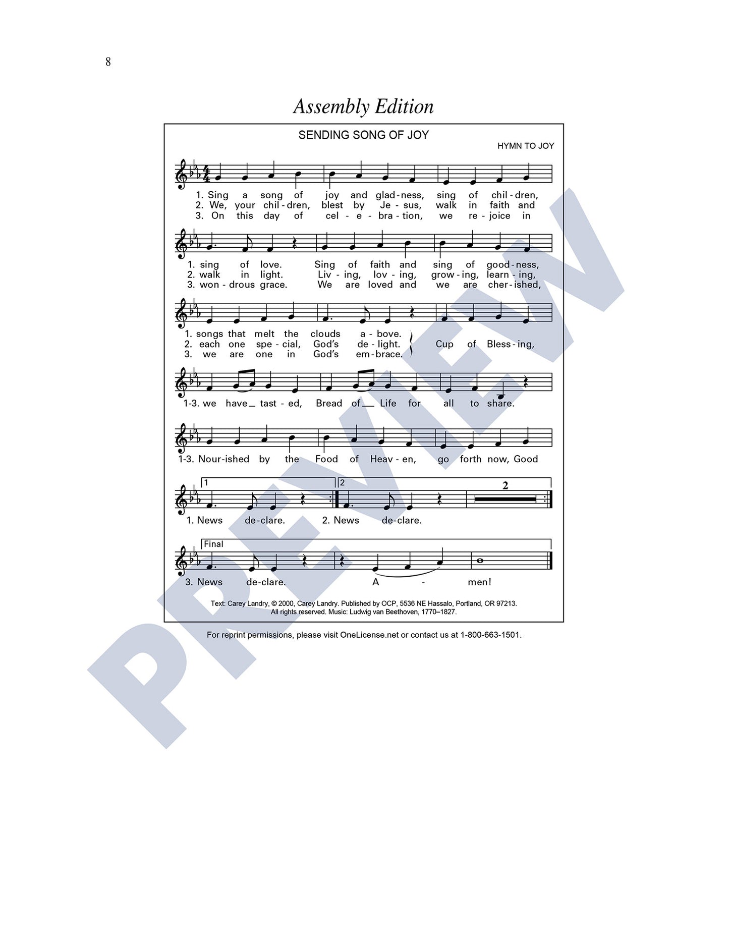 Sending Song of Joy