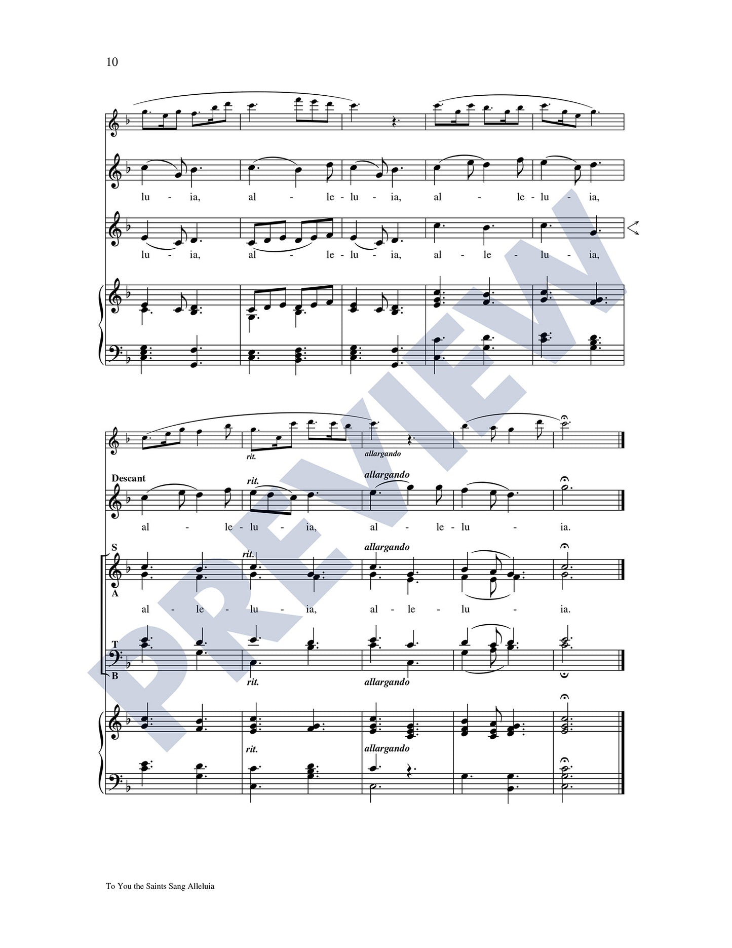 To You the Saints Sang Alleluia